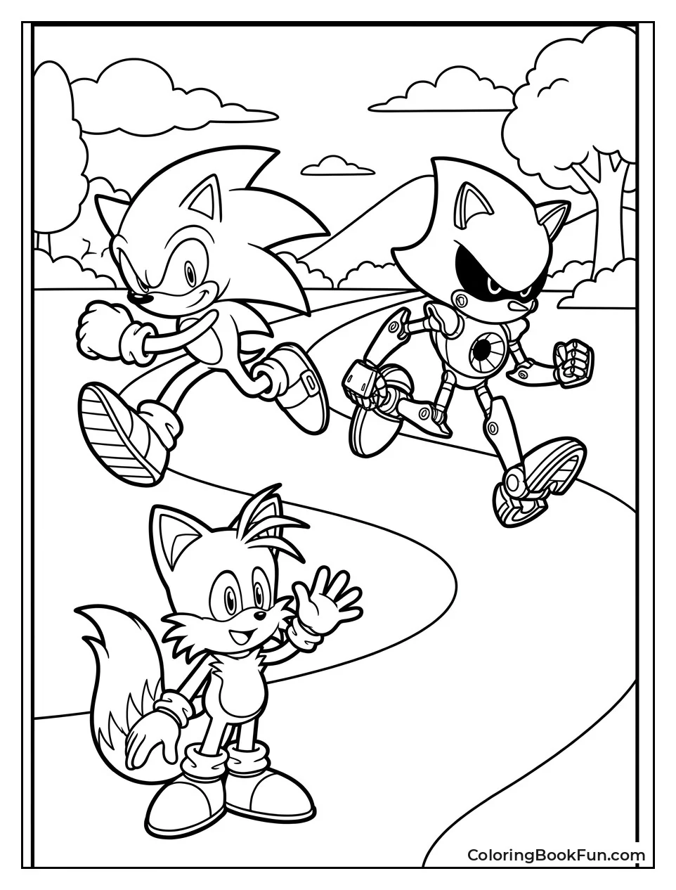 Sonic Races Against Metal Sonic