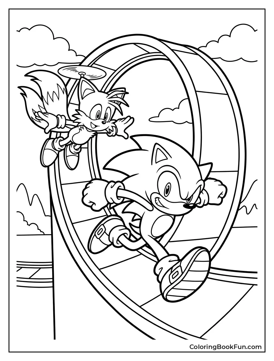 Sonic Runs on Colorful Loop