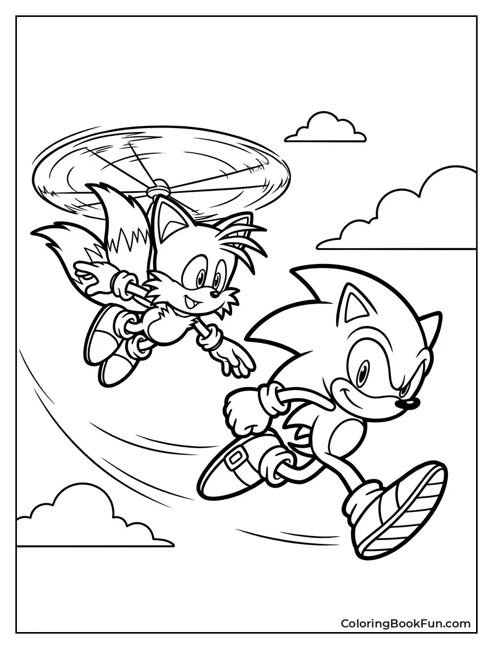 Tails Flies Beside Sonic
