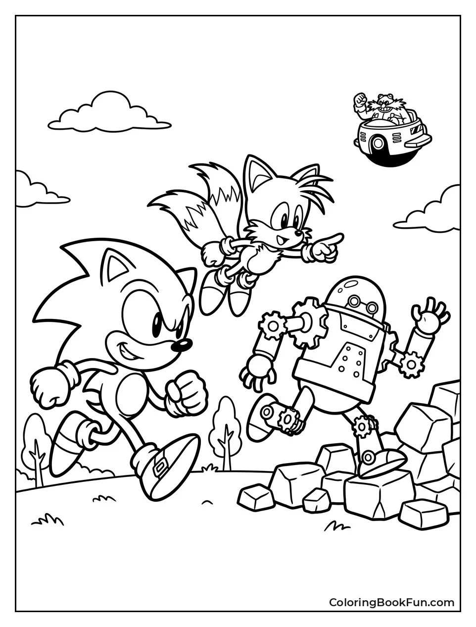 Sonic and Tails Chase Eggman