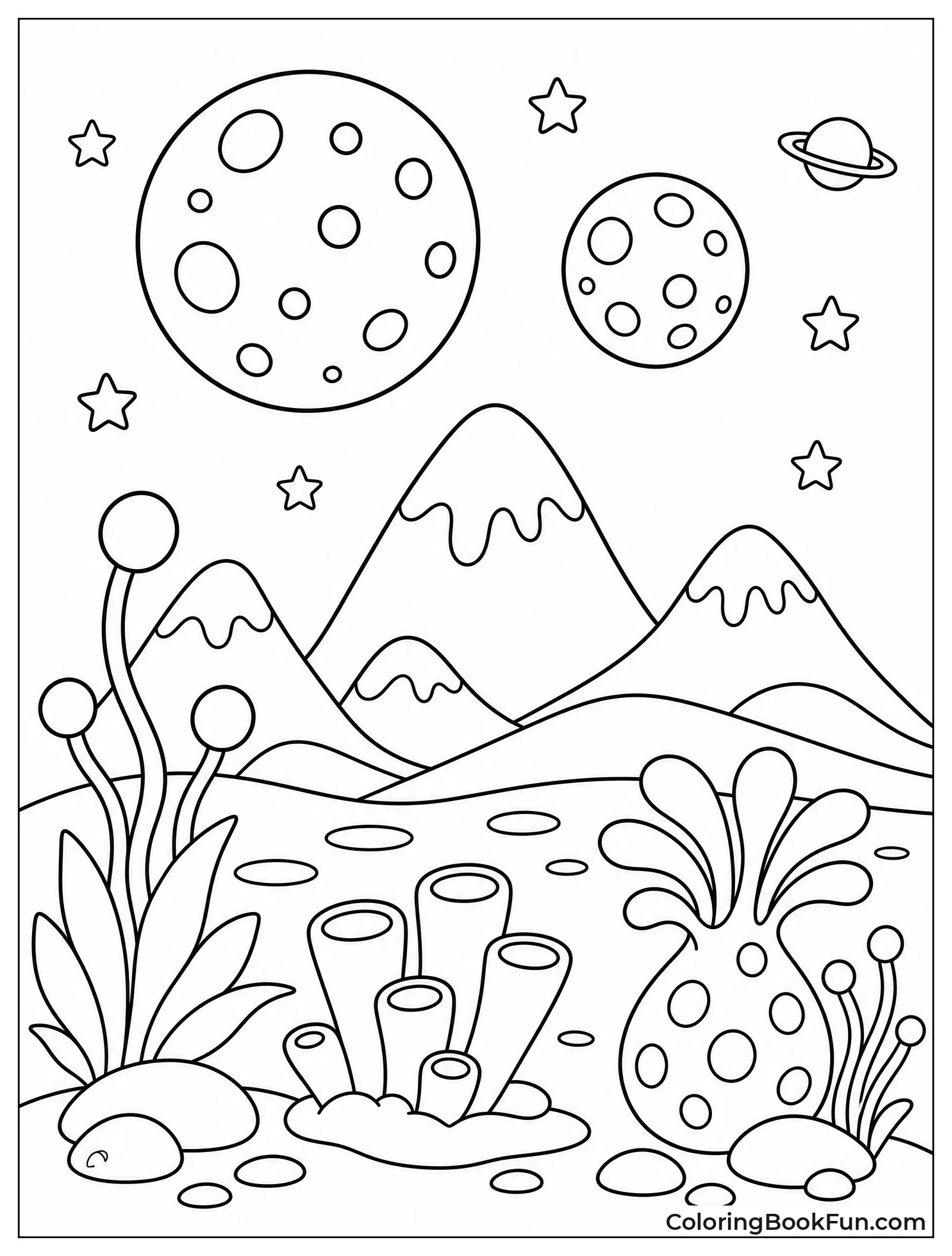 Alien Landscape with Two Moons