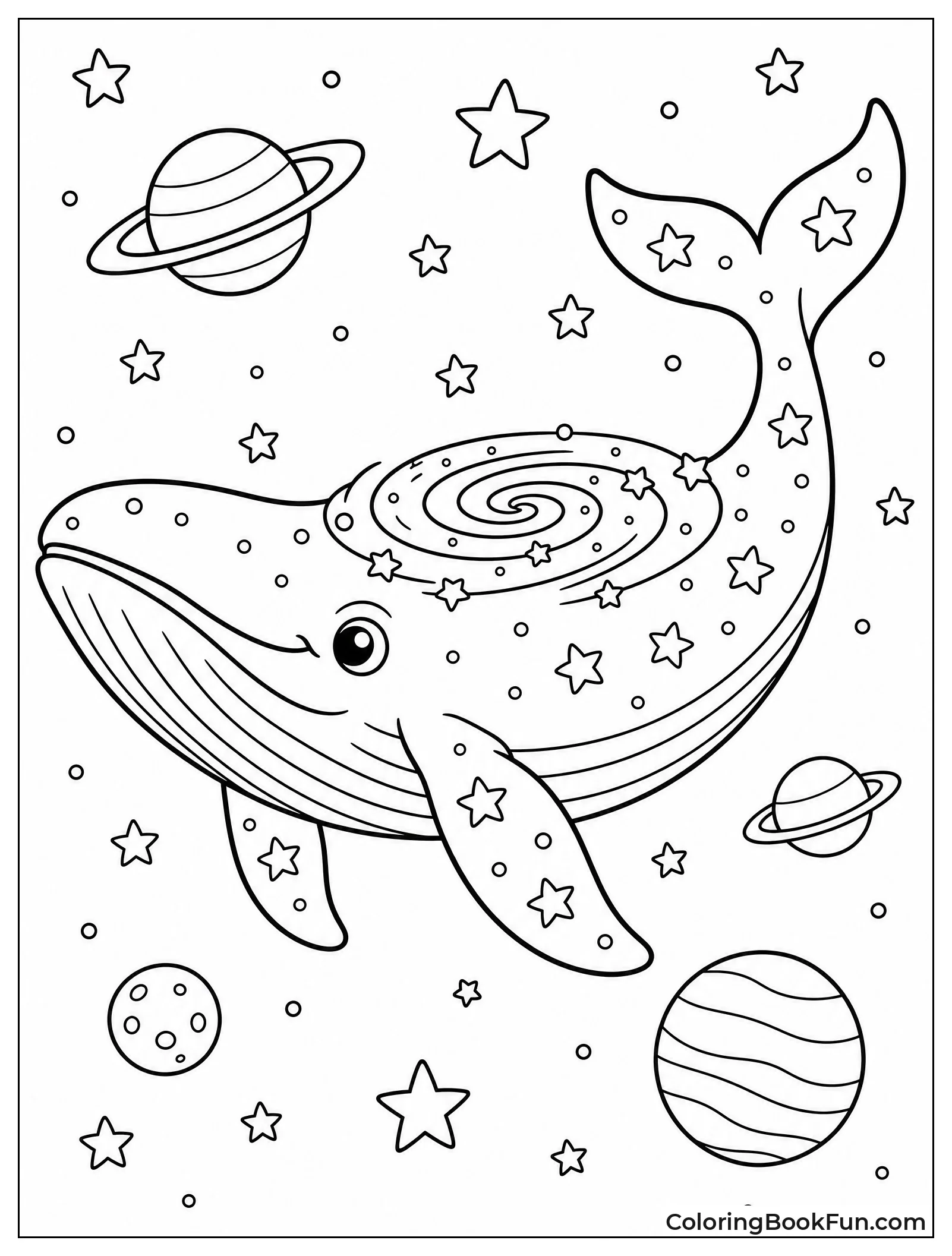 Whale Swimming Through Stars