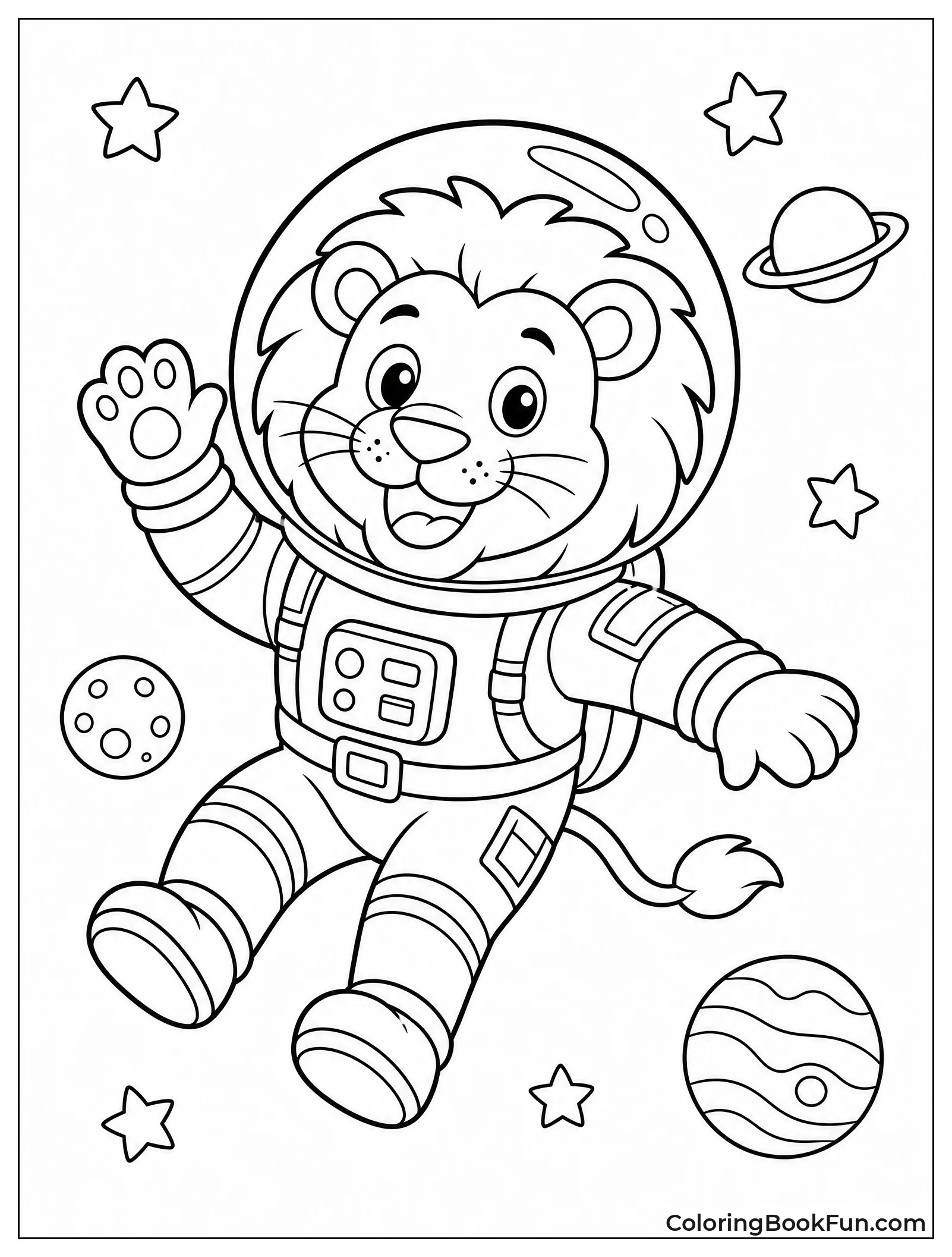 Space Lion in Astronaut Suit