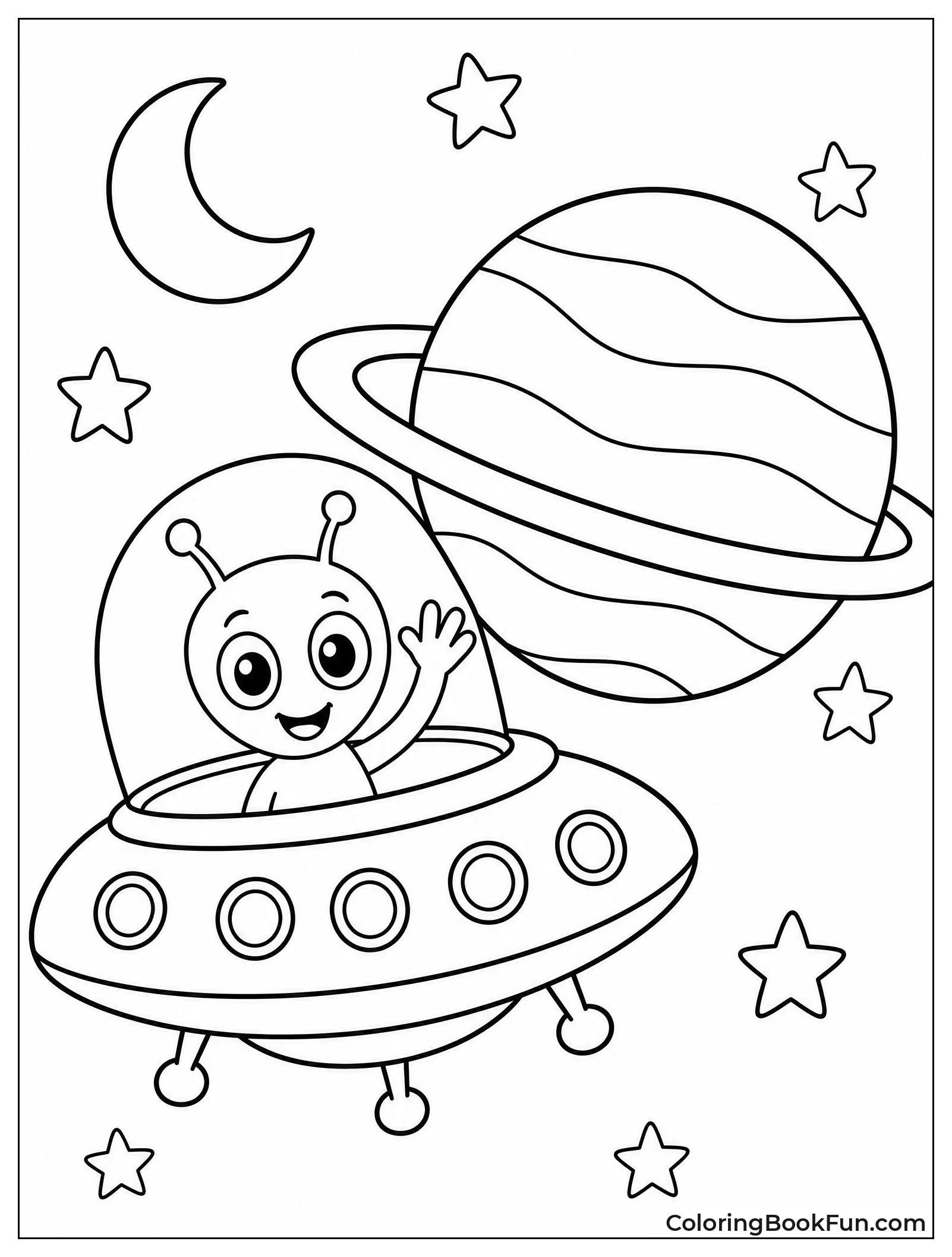 Alien Waving from UFO