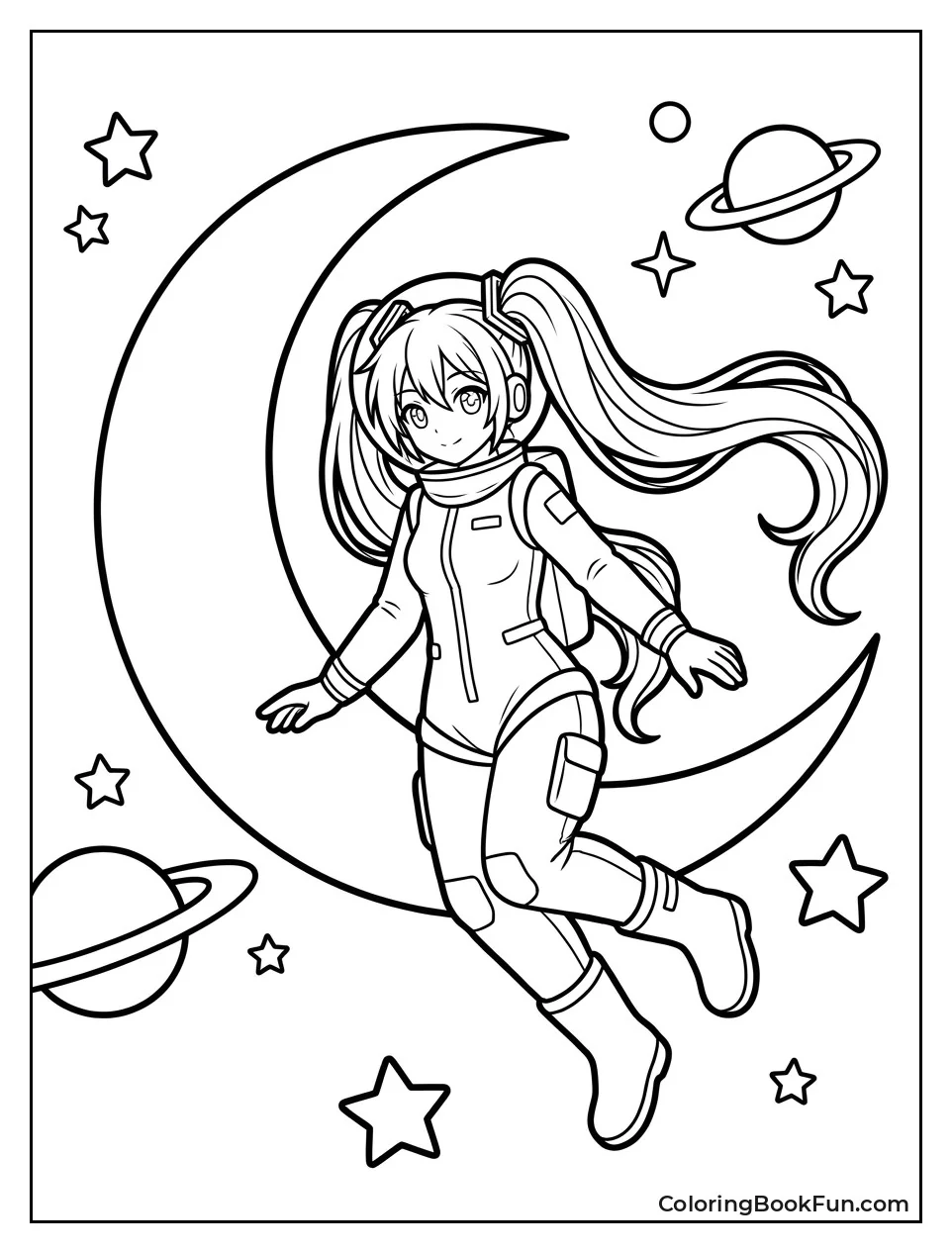 Miku Floats Near the Moon