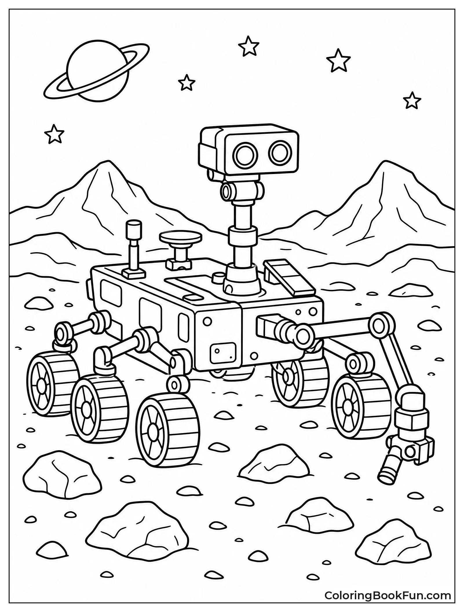 Rover Exploring Mars Surface