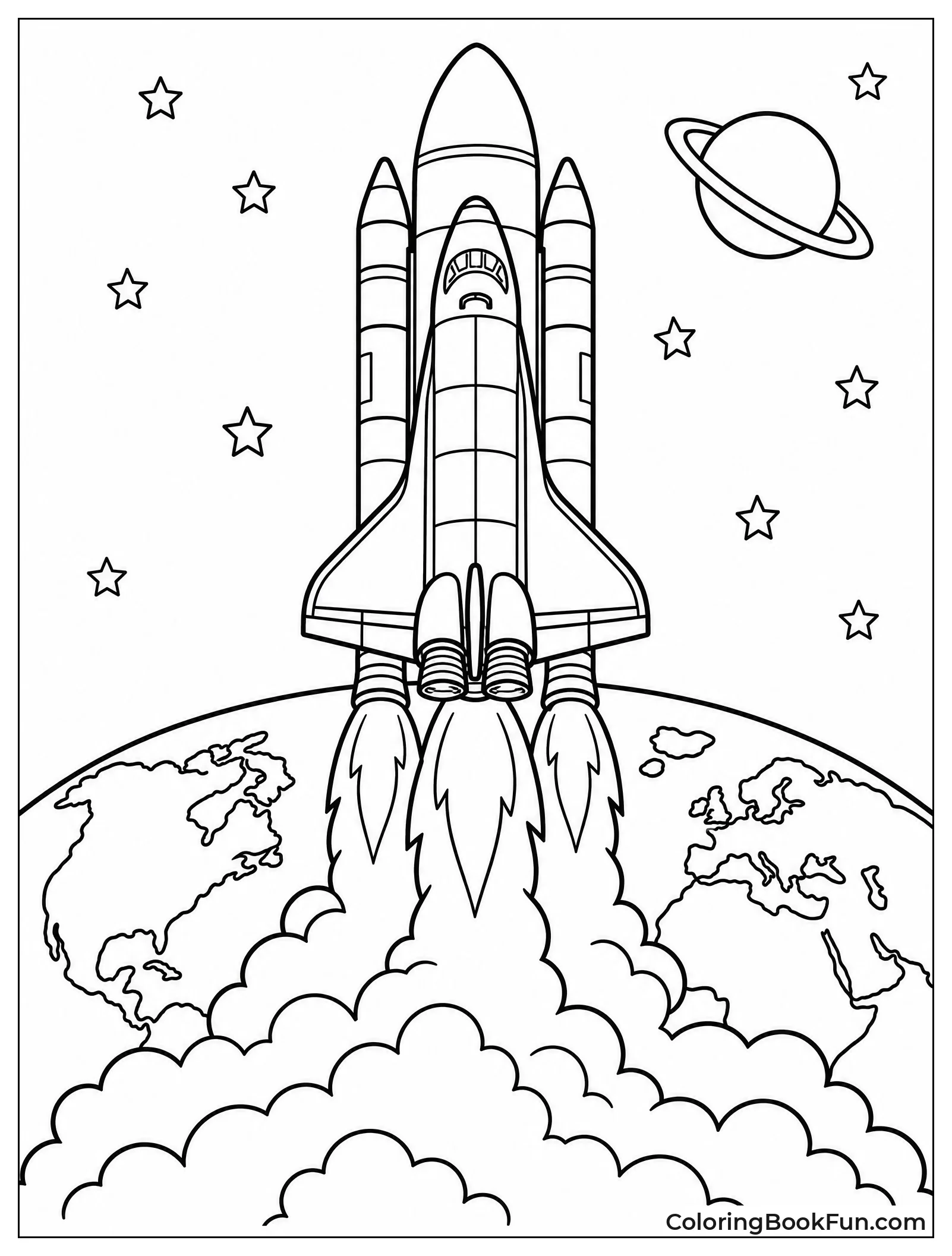 Space Shuttle Launching from Earth
