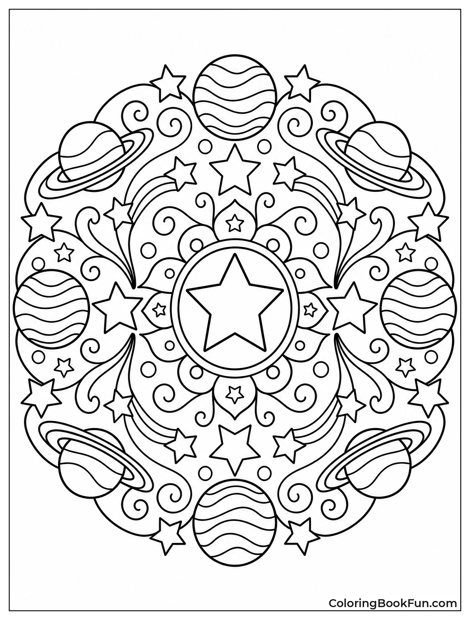 Mandala Made of Stars and Planets