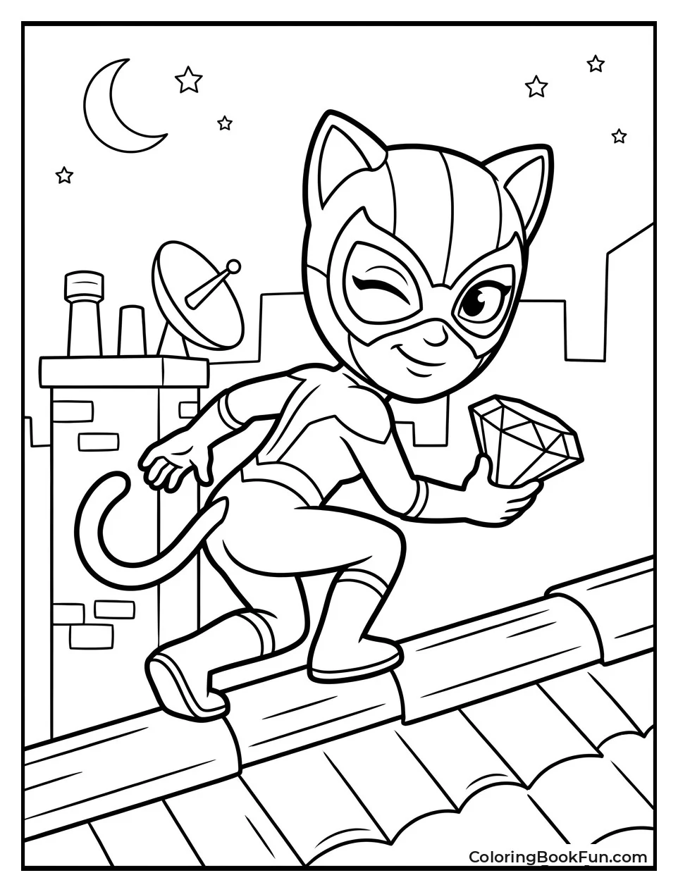 Black Cat Winks on Roof
