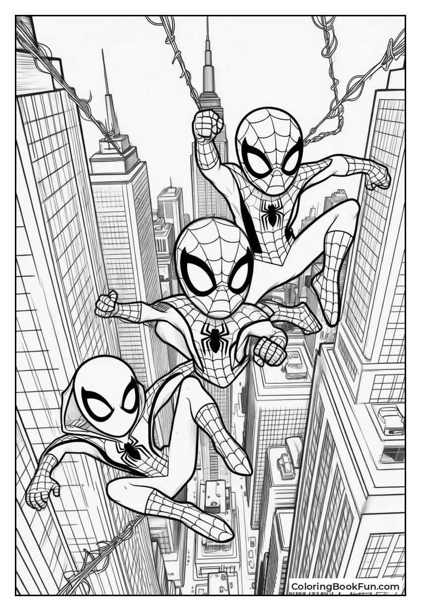 Team Swings Over City Skyline