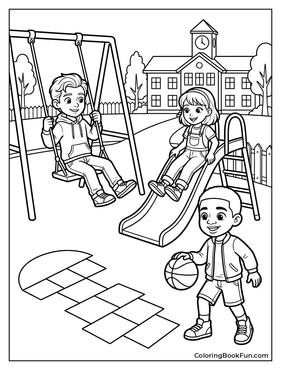 Kids Play Together at School