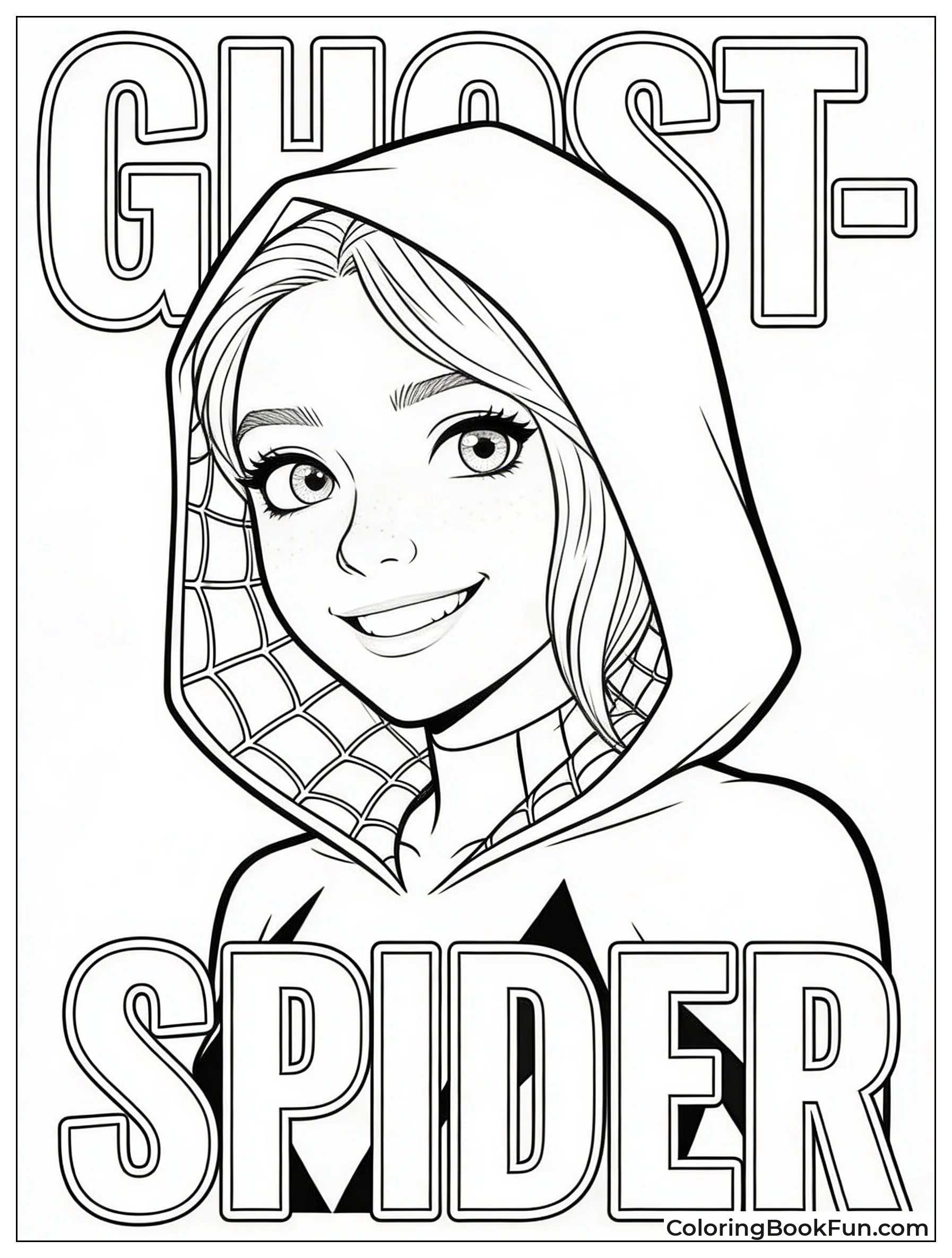 Ghost Spider Smiles in Hood
