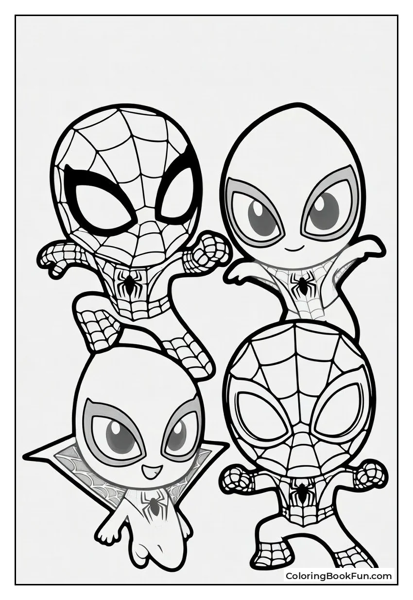 Cute Spidey Friends with Big Heads