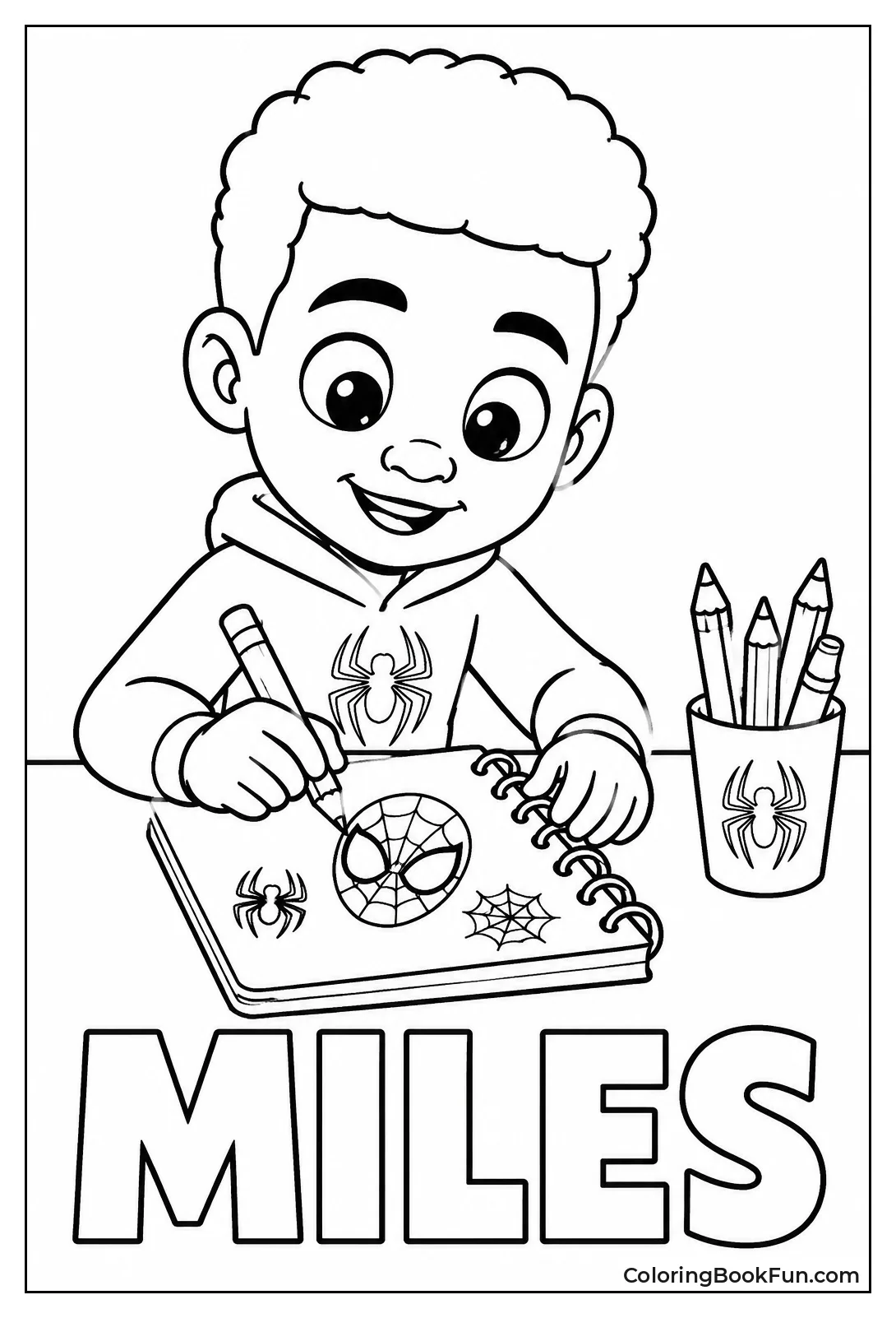 Miles Draws Spider Doodles