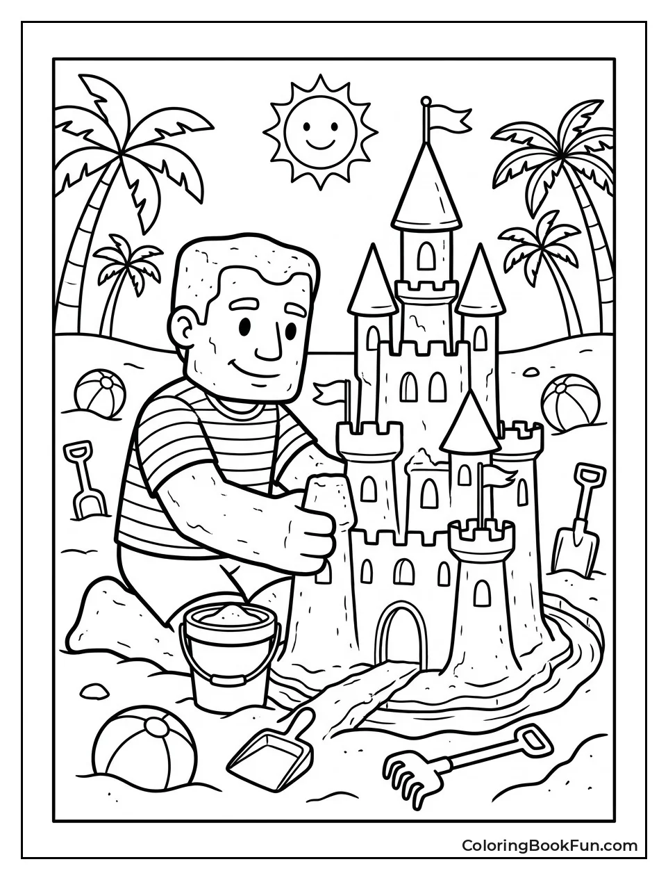 Sandman Builds Giant Sandcastle