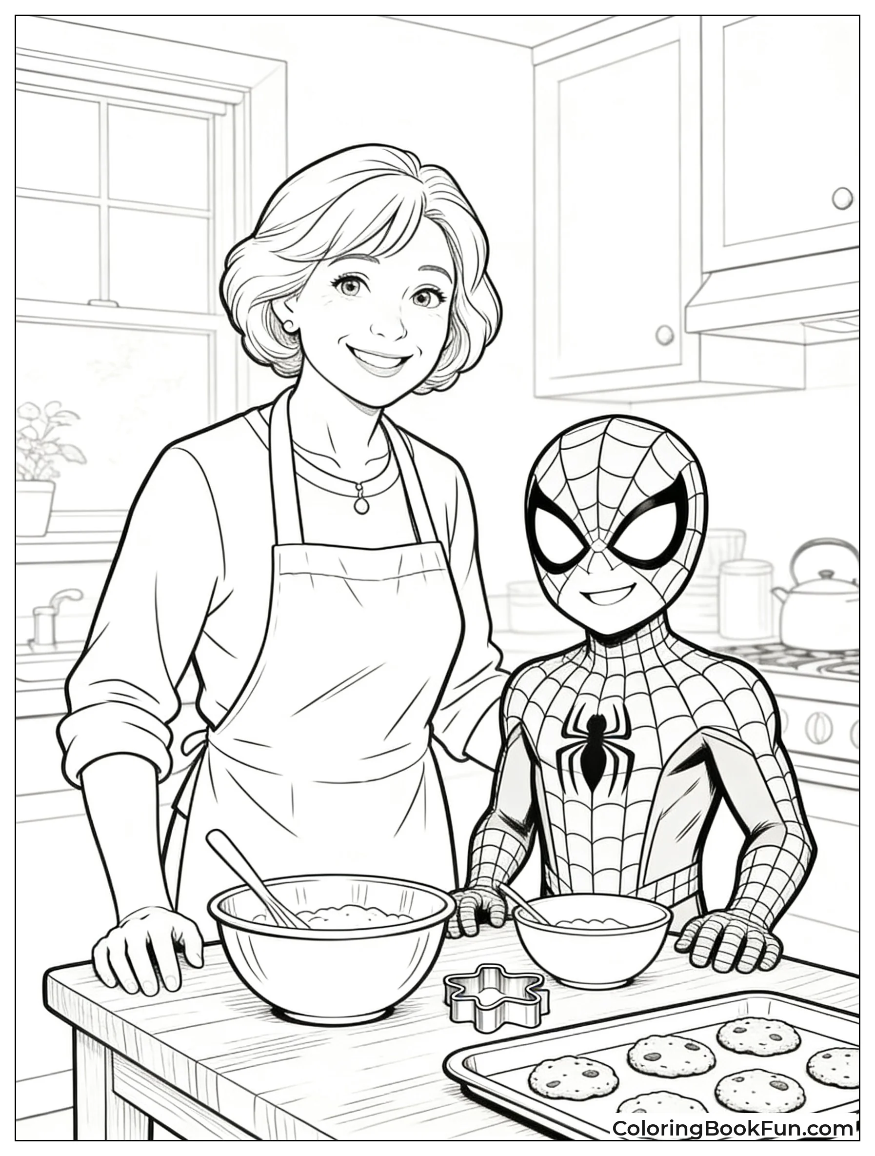 Spidey Bakes Cookies with Aunt May