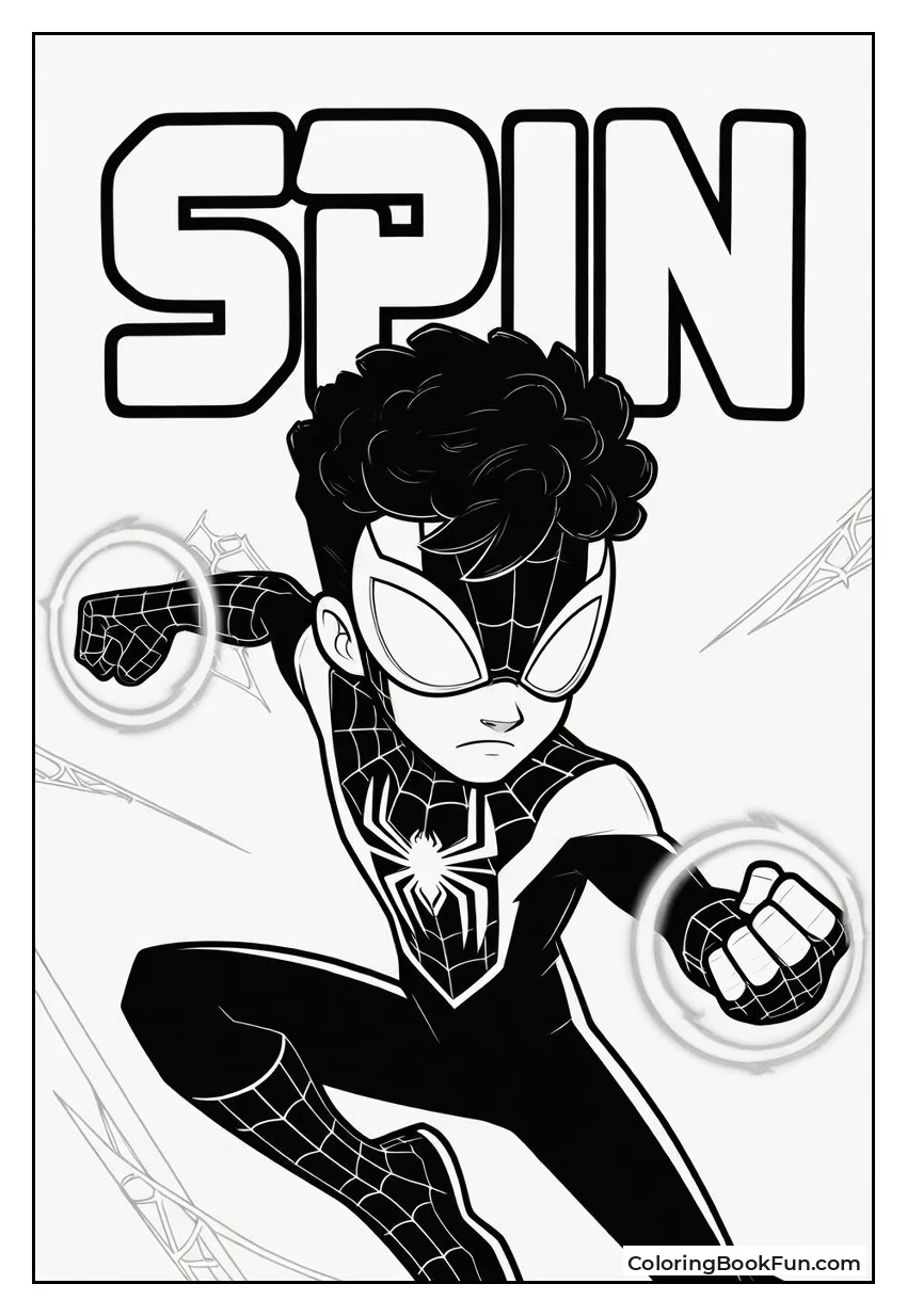 Spin Strikes Cool Action Pose