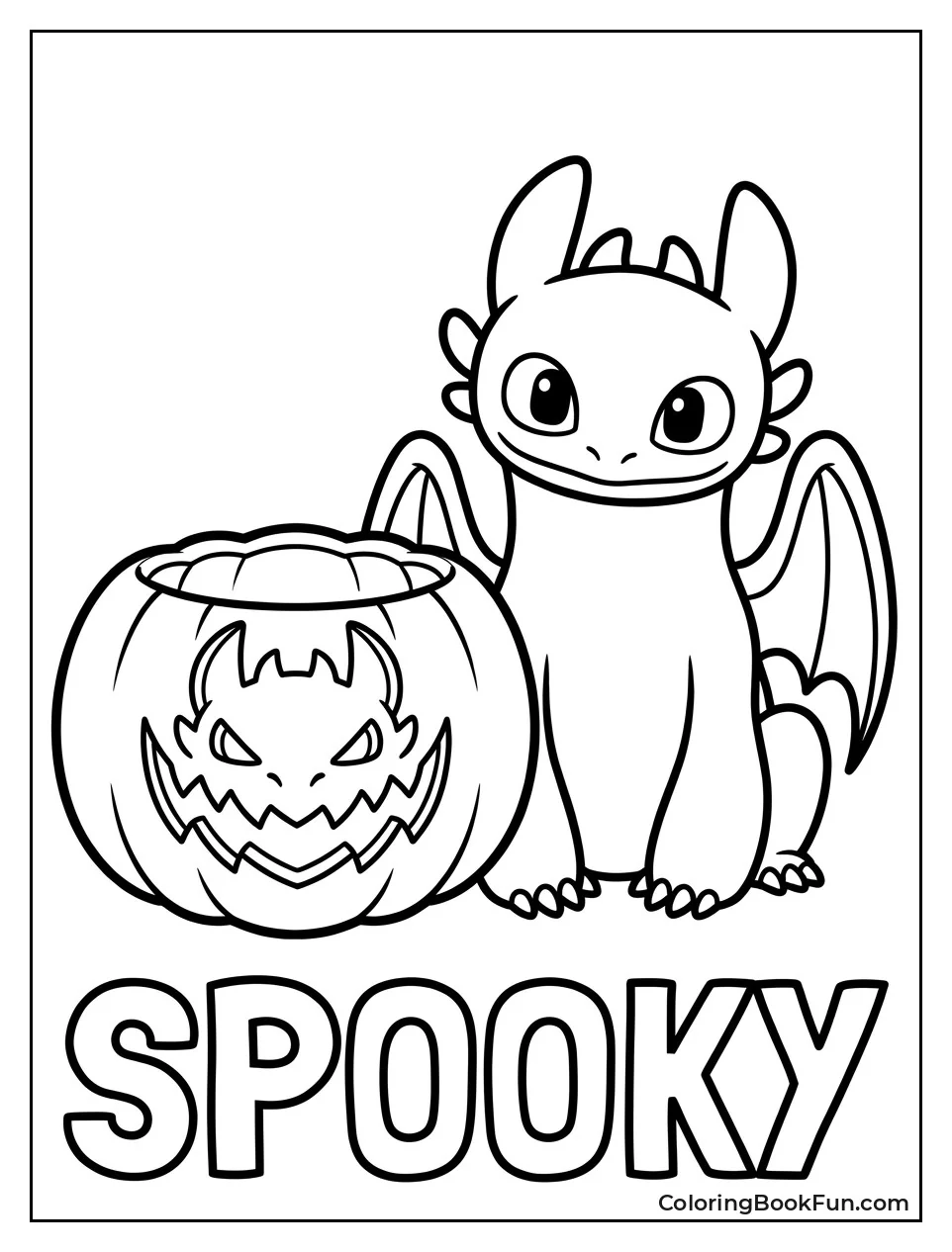 Toothless with Carved Pumpkin