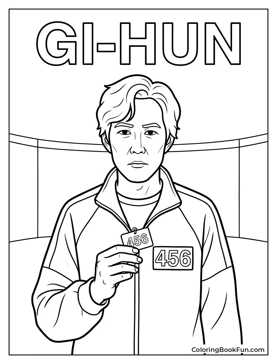 Gi-hun Holding His Number Tag