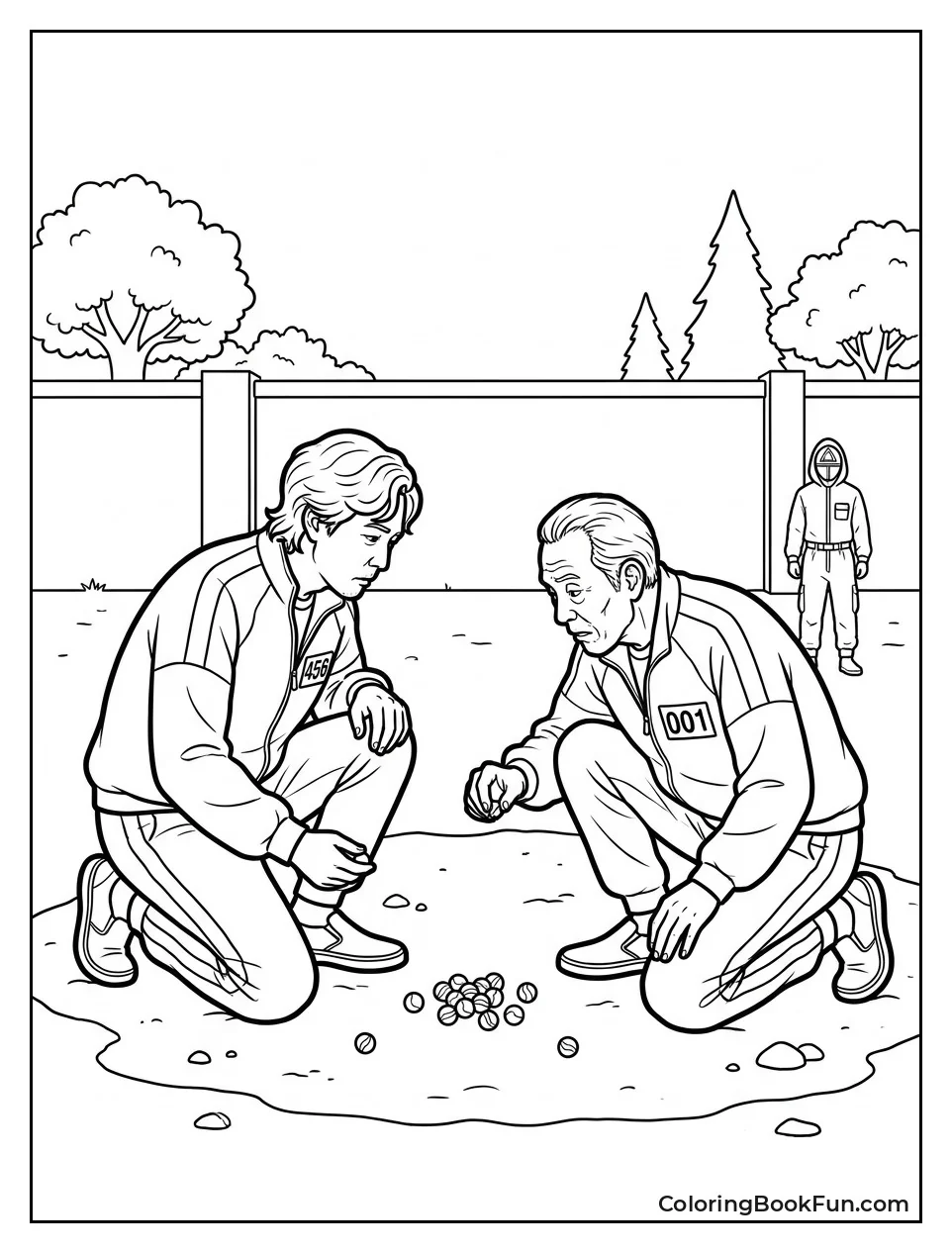 Two Players Playing Marbles Game