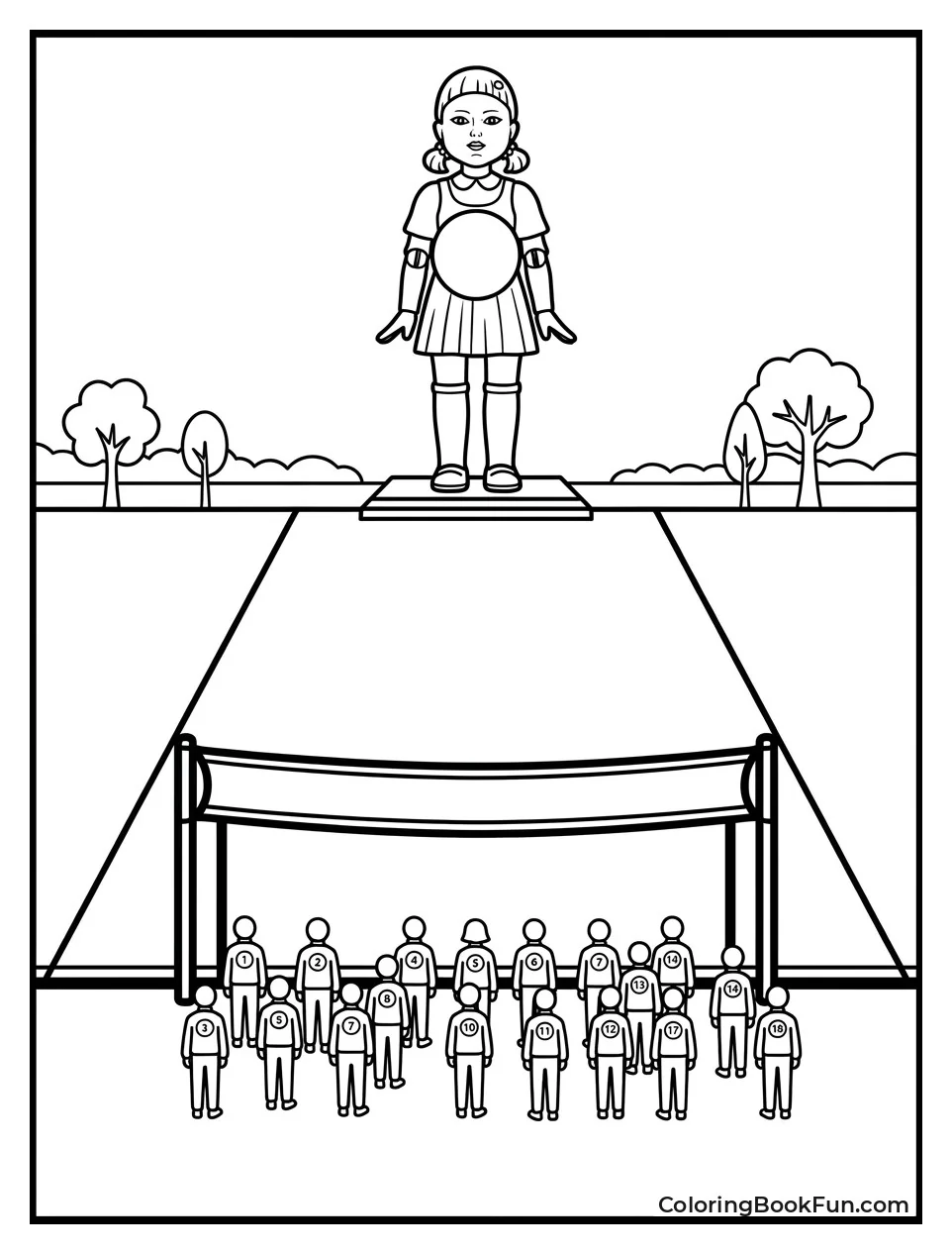 Field with Giant Doll at End