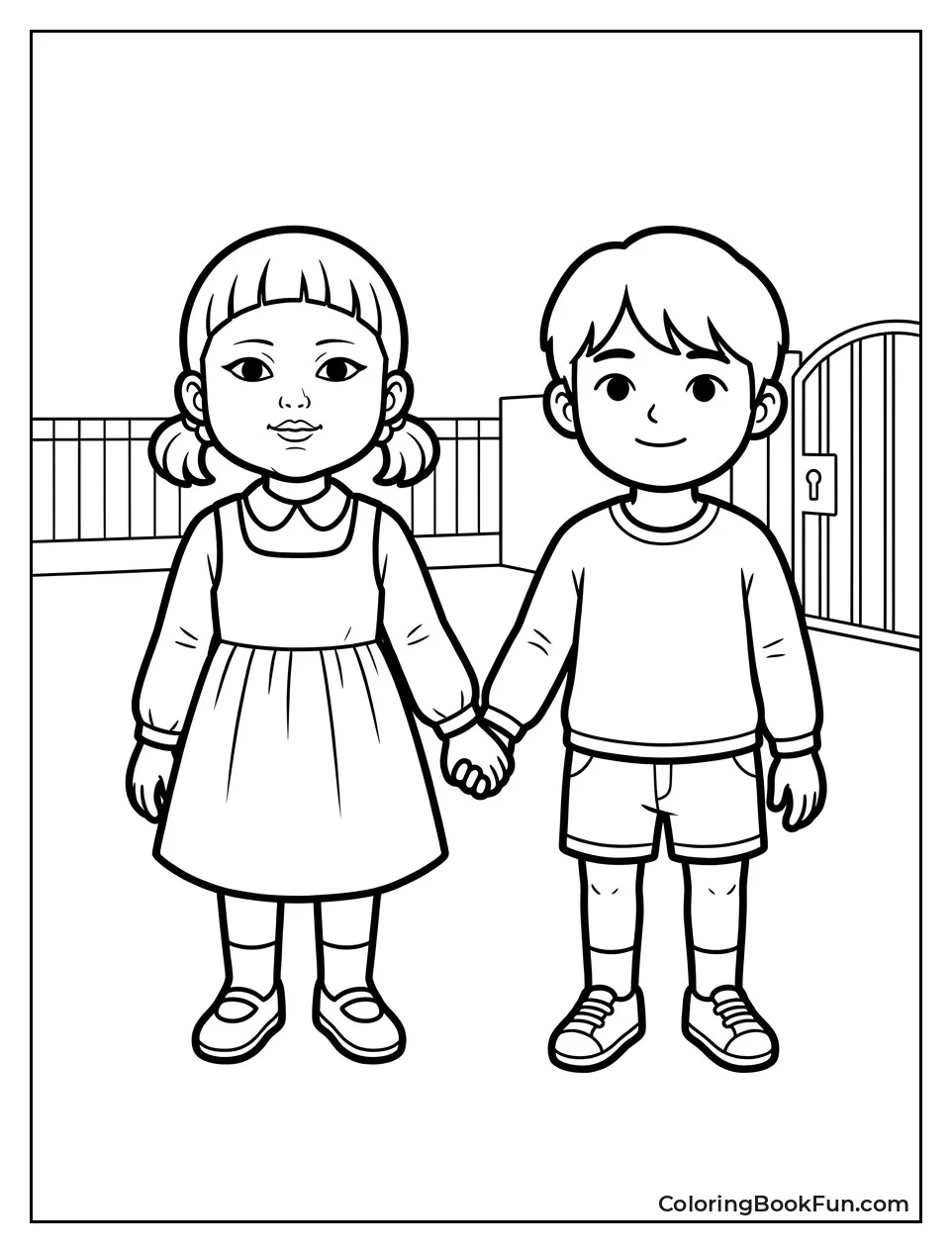 Two Dolls Standing Together