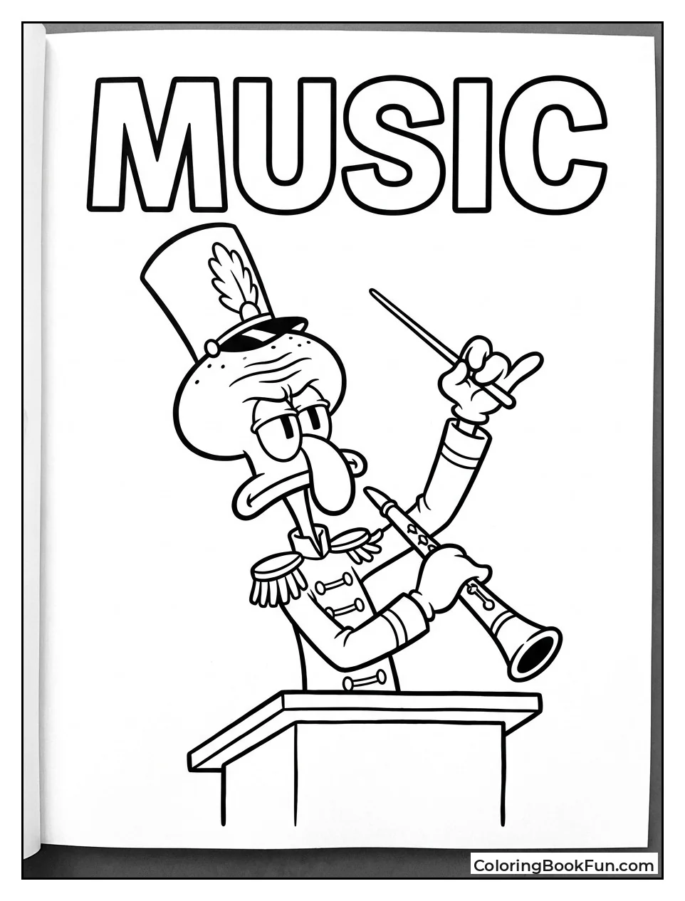 Squidward Directing the Band