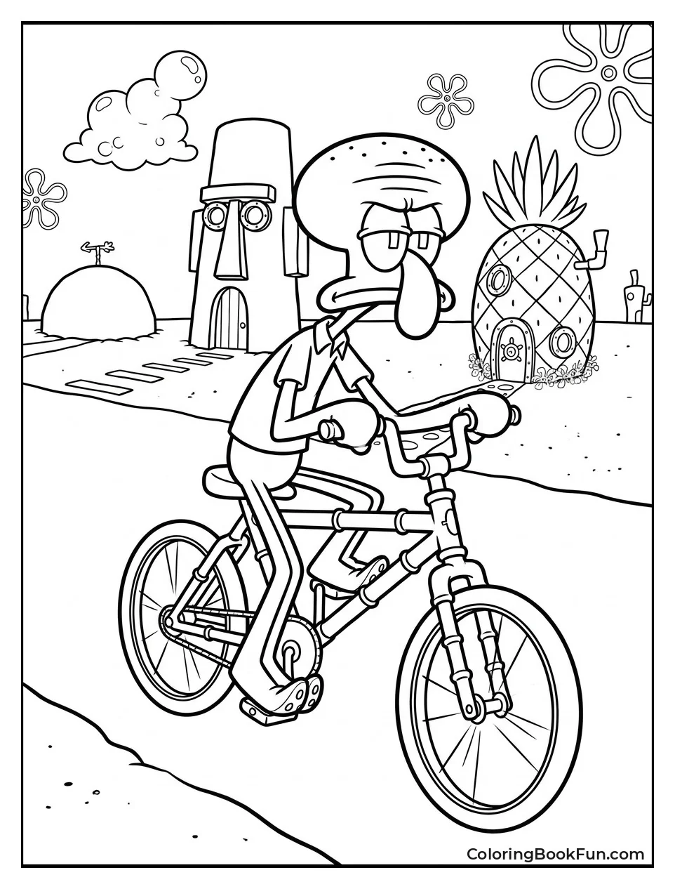 Squidward Riding His Bicycle