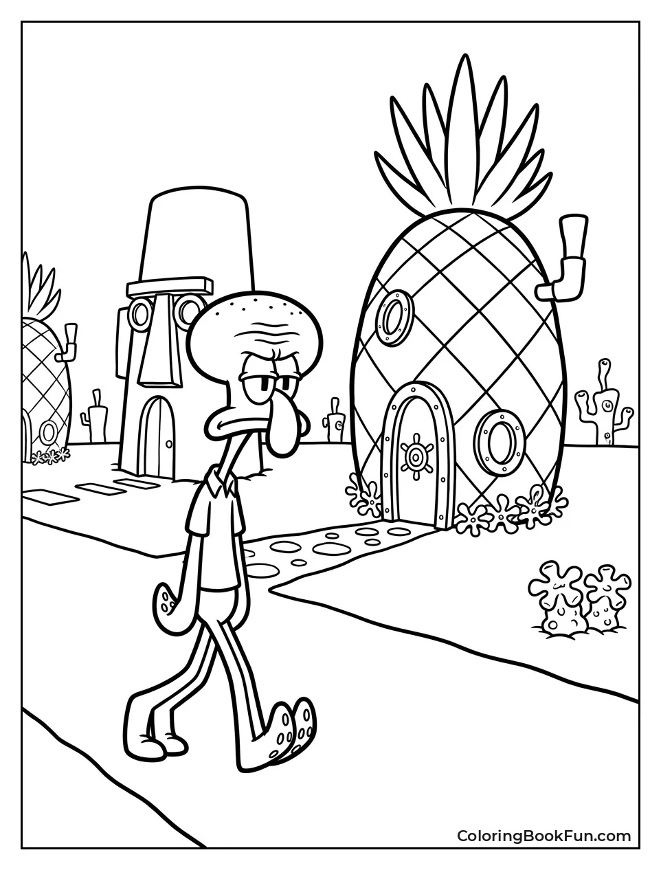 Squidward Walking in Bikini Bottom