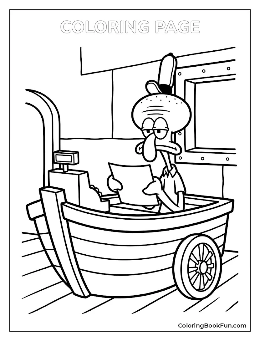 Squidward Working at the Krusty Krab