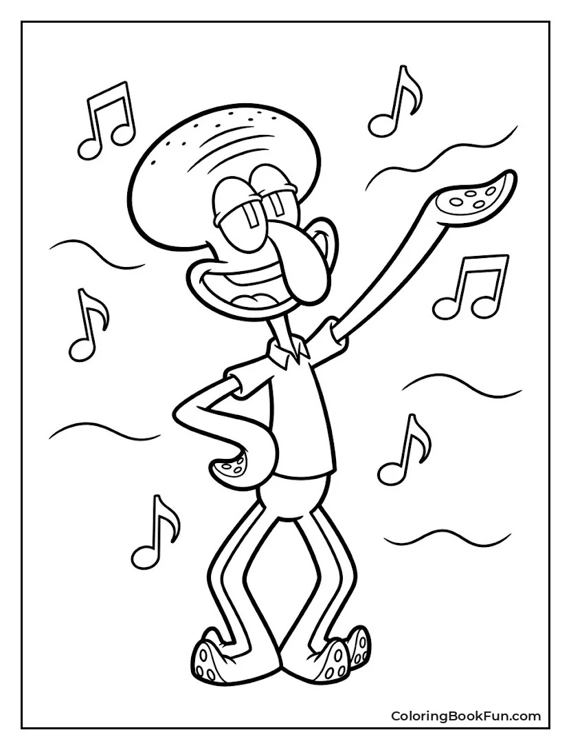 Squidward Dancing with a Smile