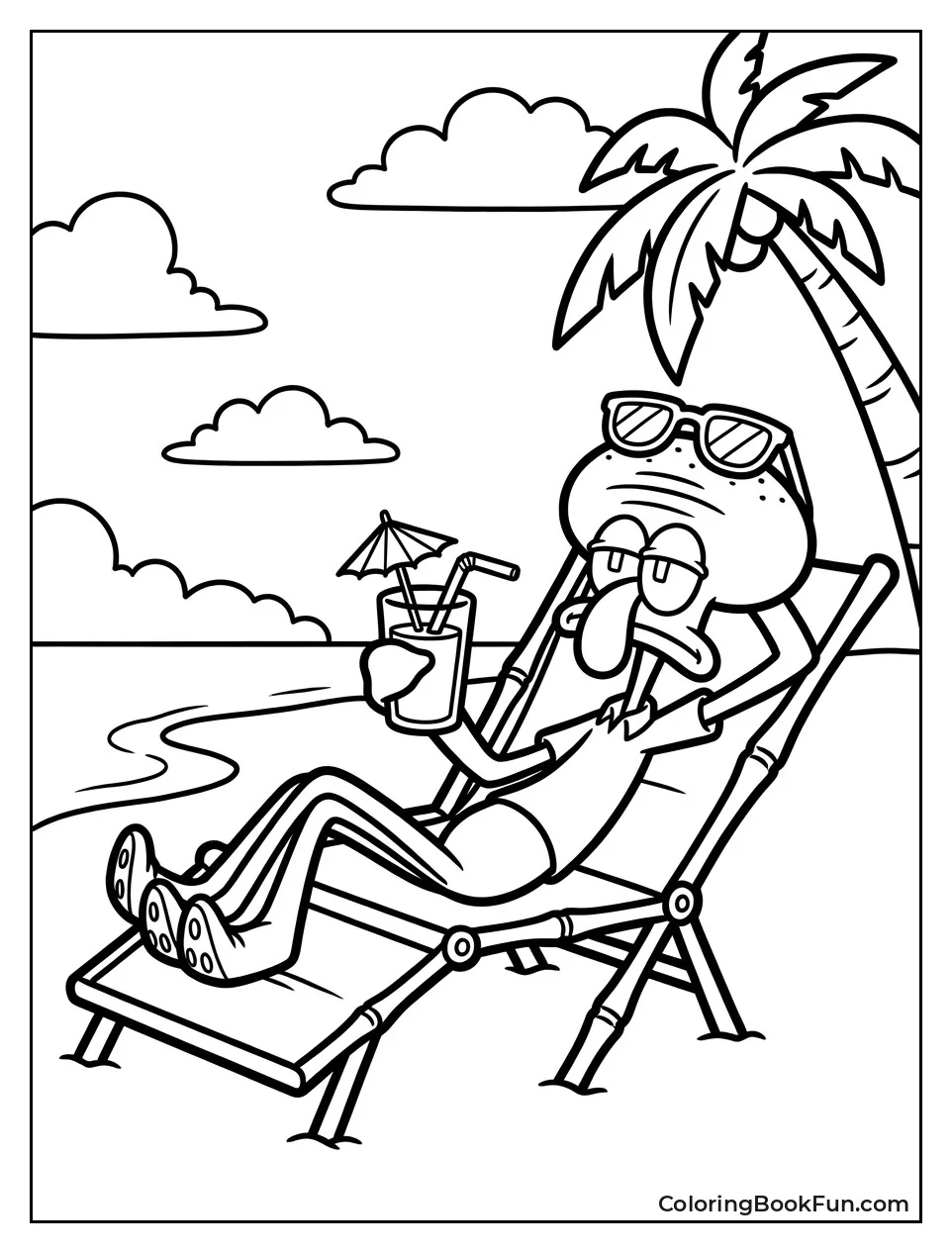 Squidward Relaxing on Vacation