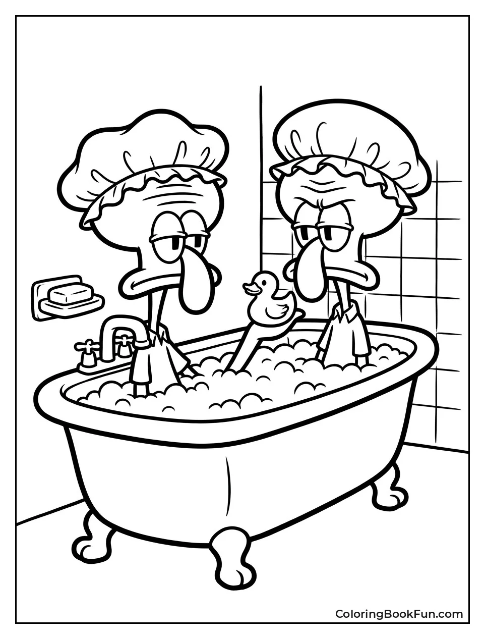Squidward Taking a Bubble Bath