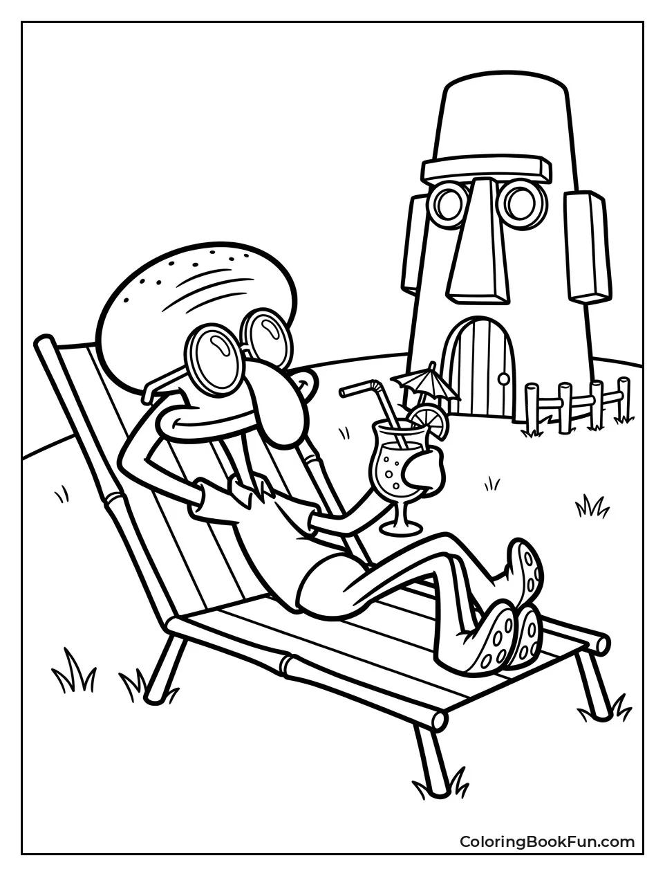 Squidward Relaxing in His Chair