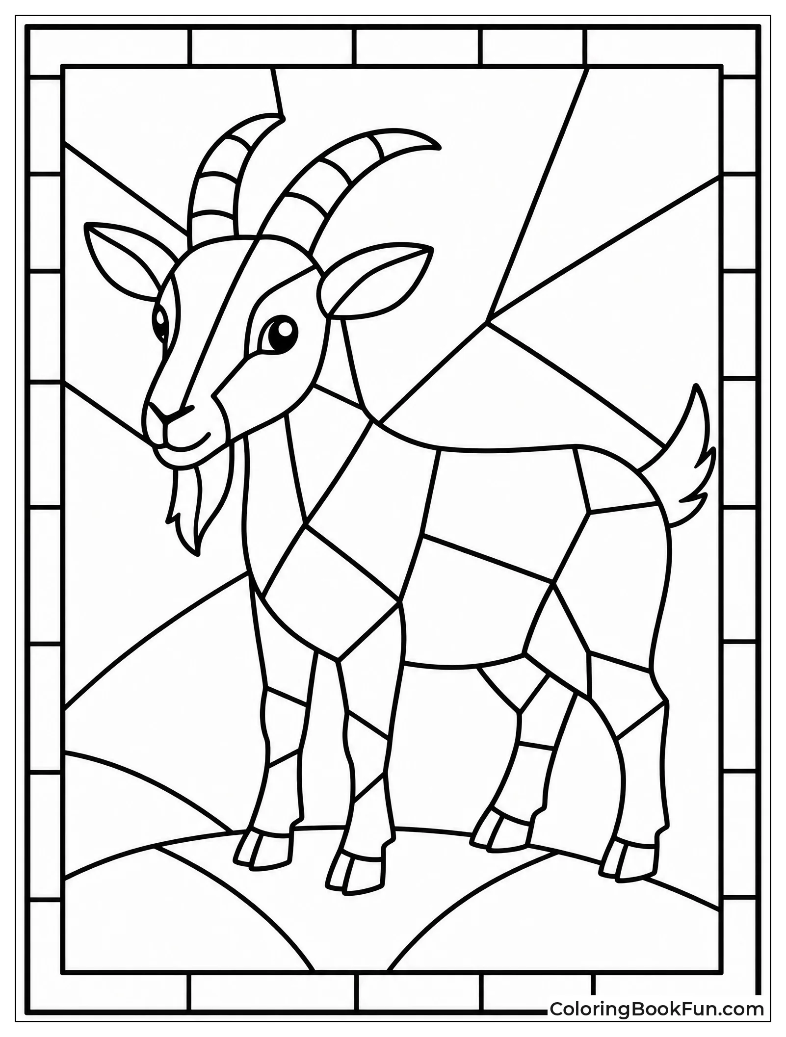 Stained Glass Goat Window