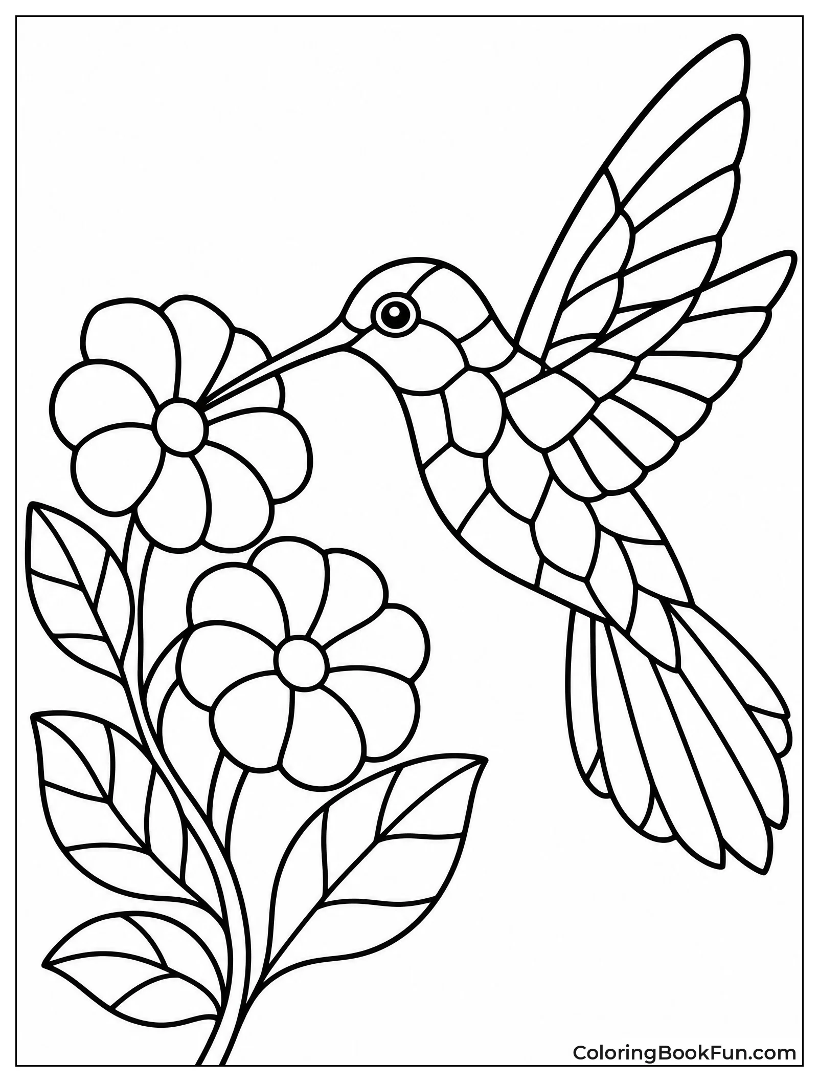 Stained Glass Hummingbird Design