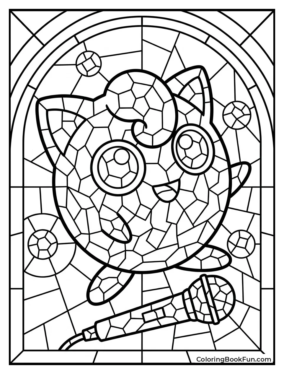 Jigglypuff Fills a Stained Glass Design
