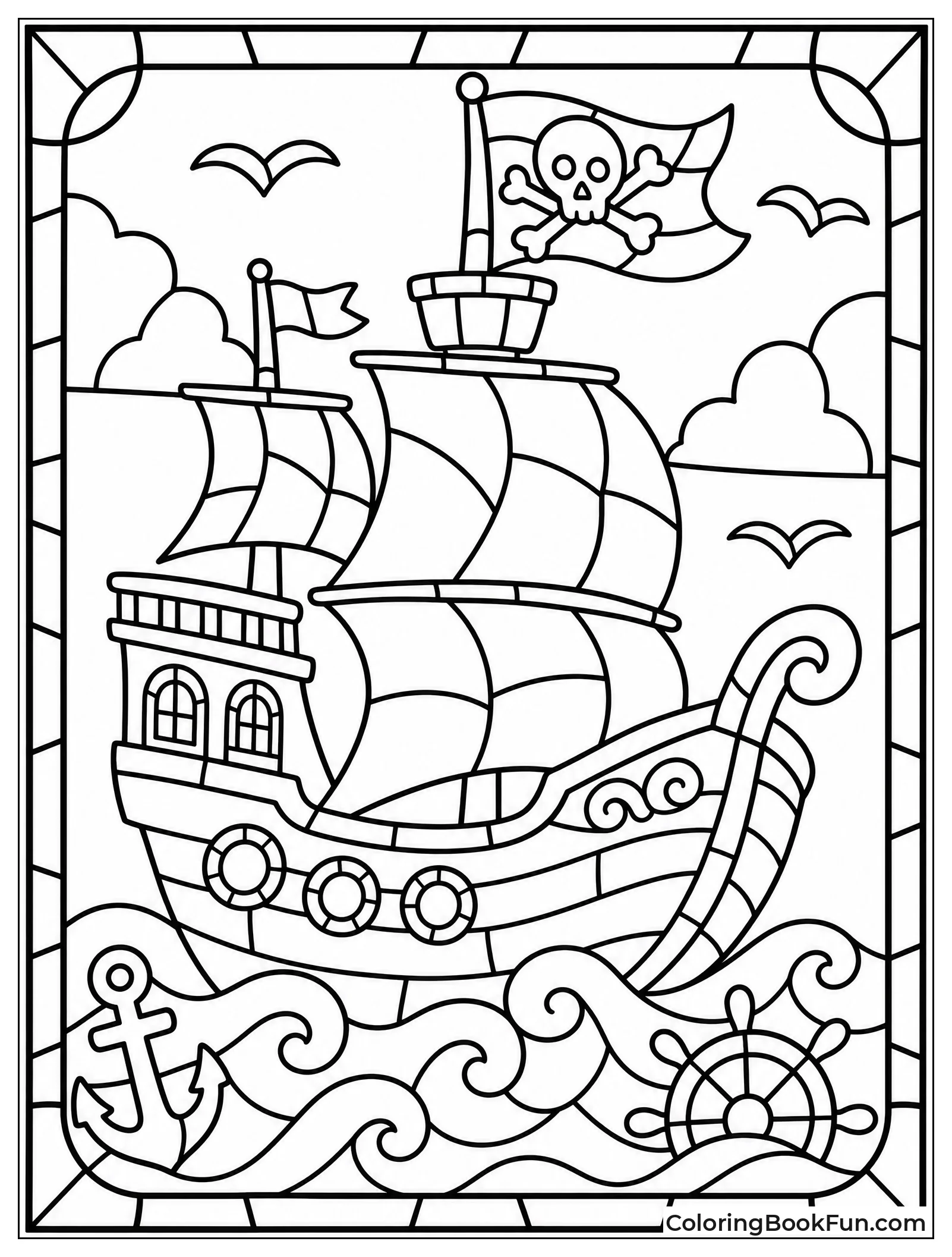 Stained Glass Pirate Ship Design