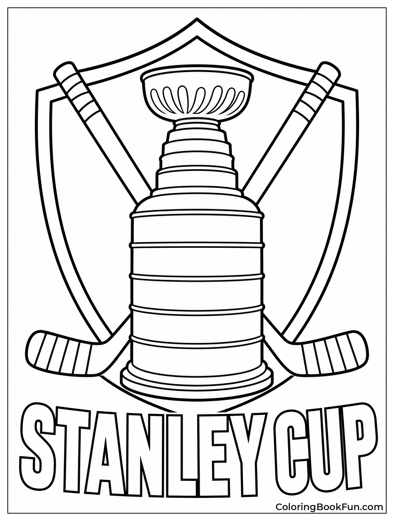 Emblem Features Cup and Sticks