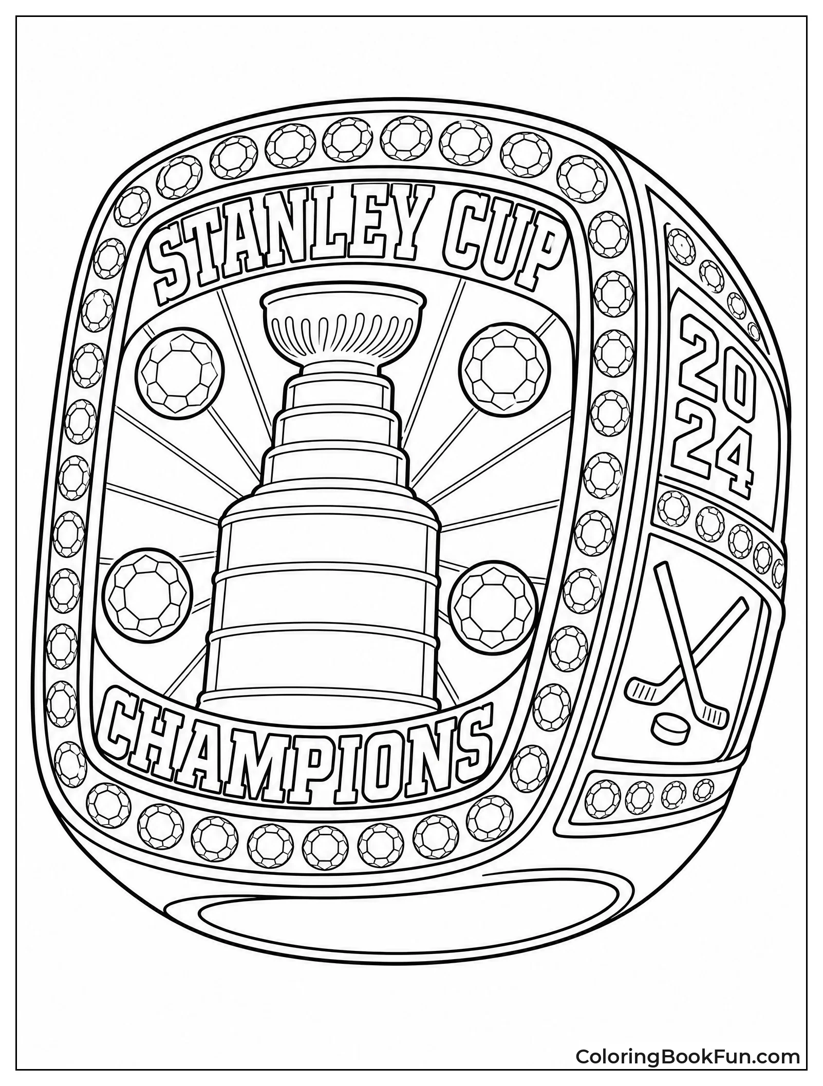Championship Ring Sparkles with Gems