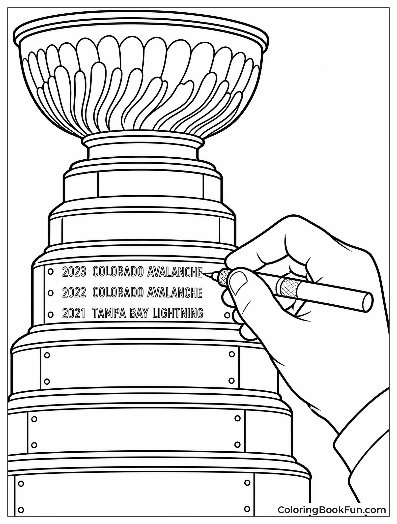 Craftsman Engraves Names on Cup