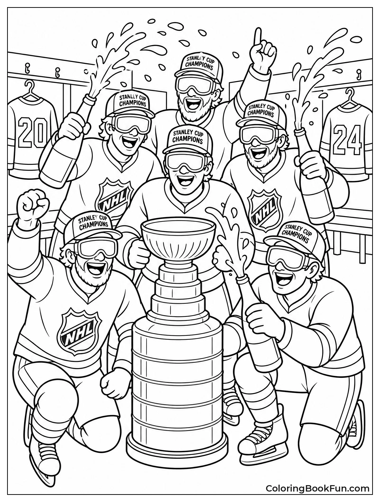 Players Celebrate in Locker Room