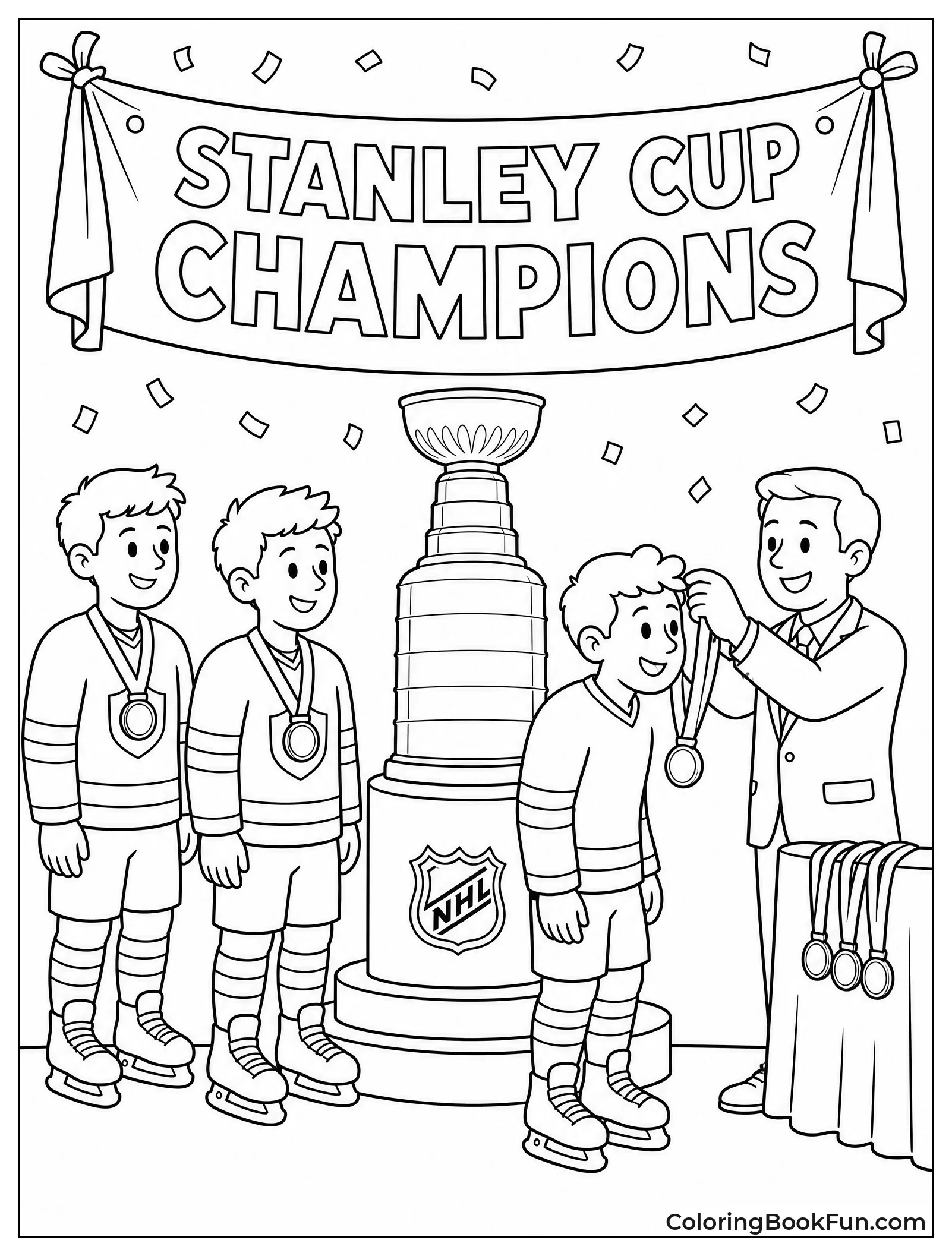 Players Receive Medals Near Cup