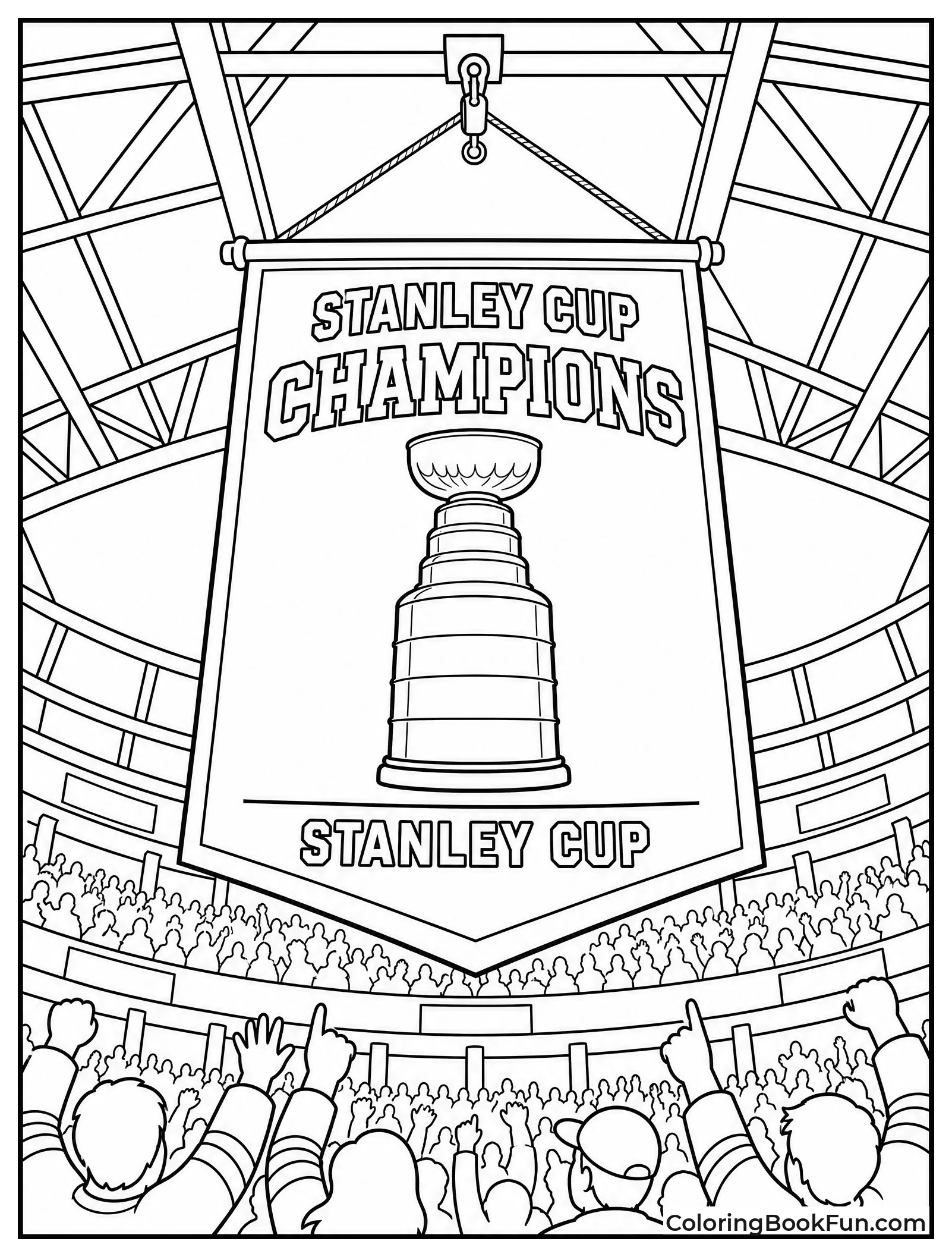 Championship Banner Rises in Arena