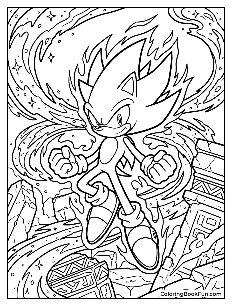 Starfall Super Sonic near Ancient Ruins
