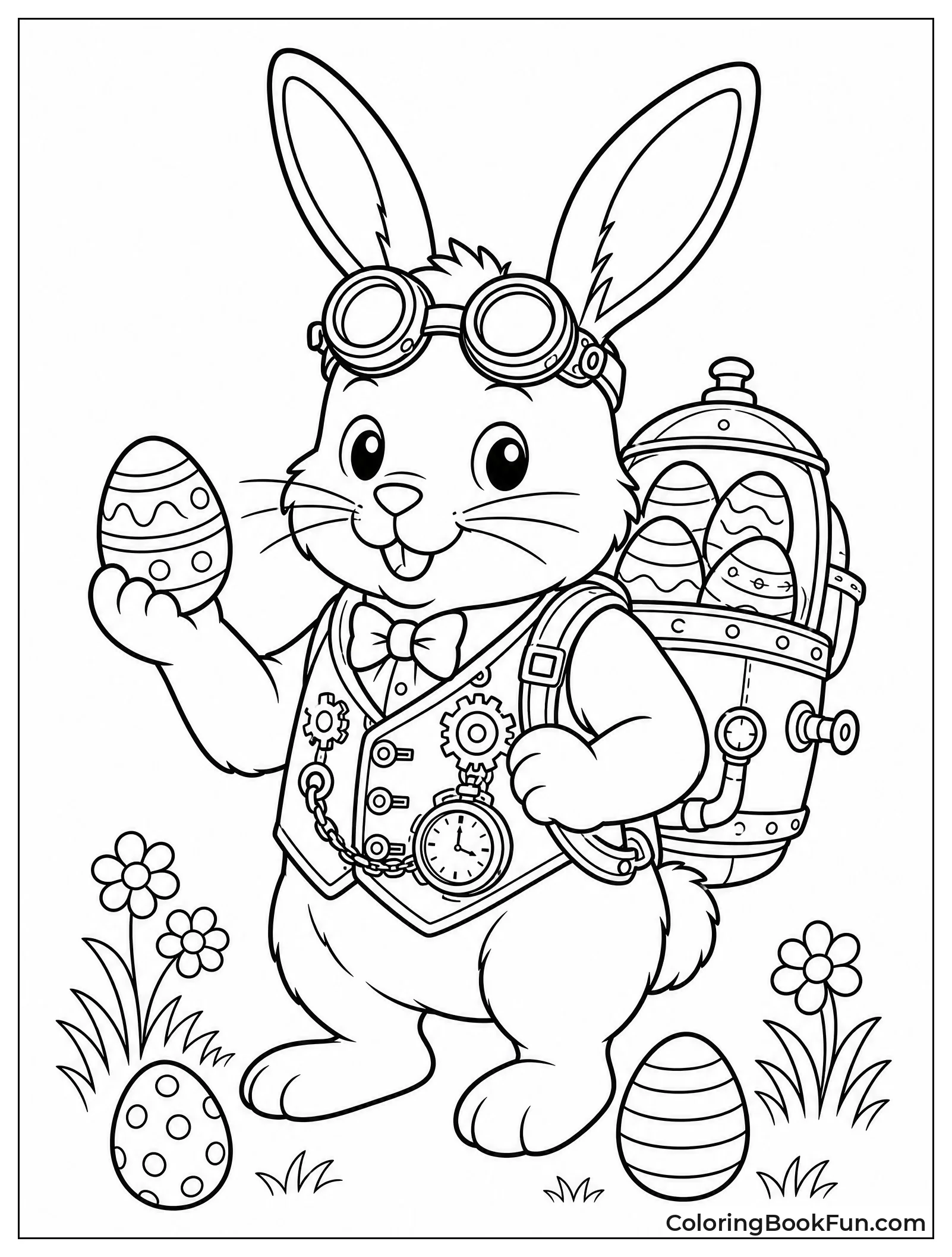 Steampunk Bunny with Goggles and Vest