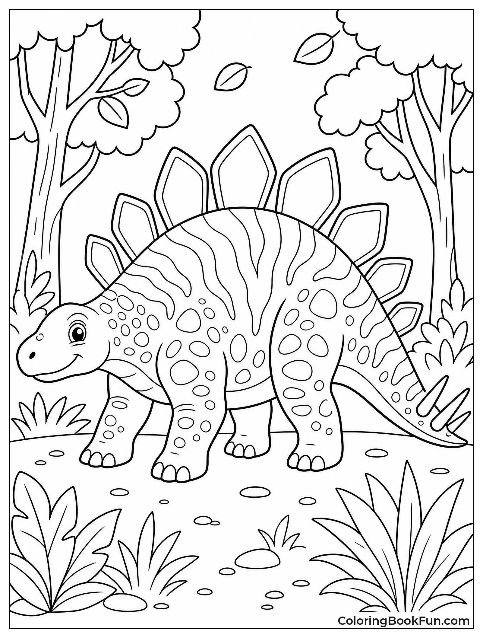 Stegosaurus with Tiger Like Stripes