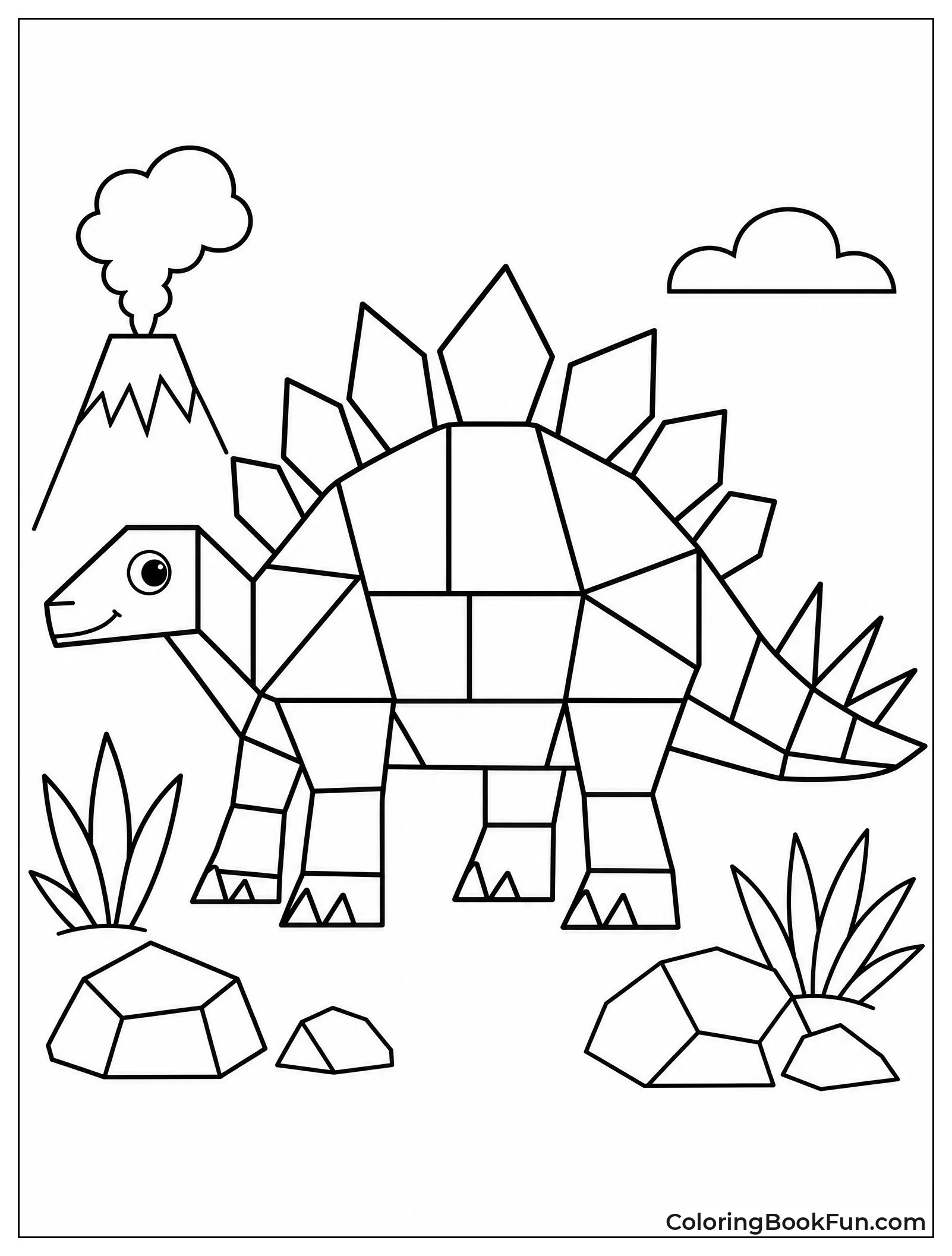 Stegosaurus Made from Geometric Shapes