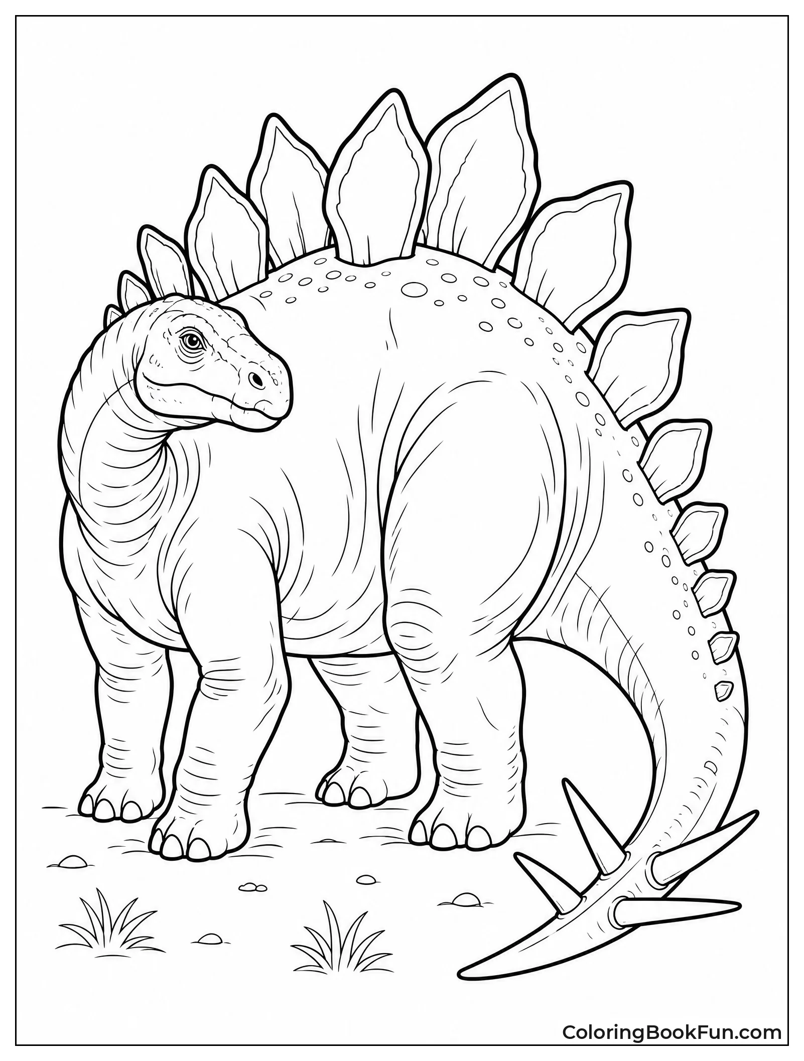 Stegosaurus Looking Back Over Shoulder