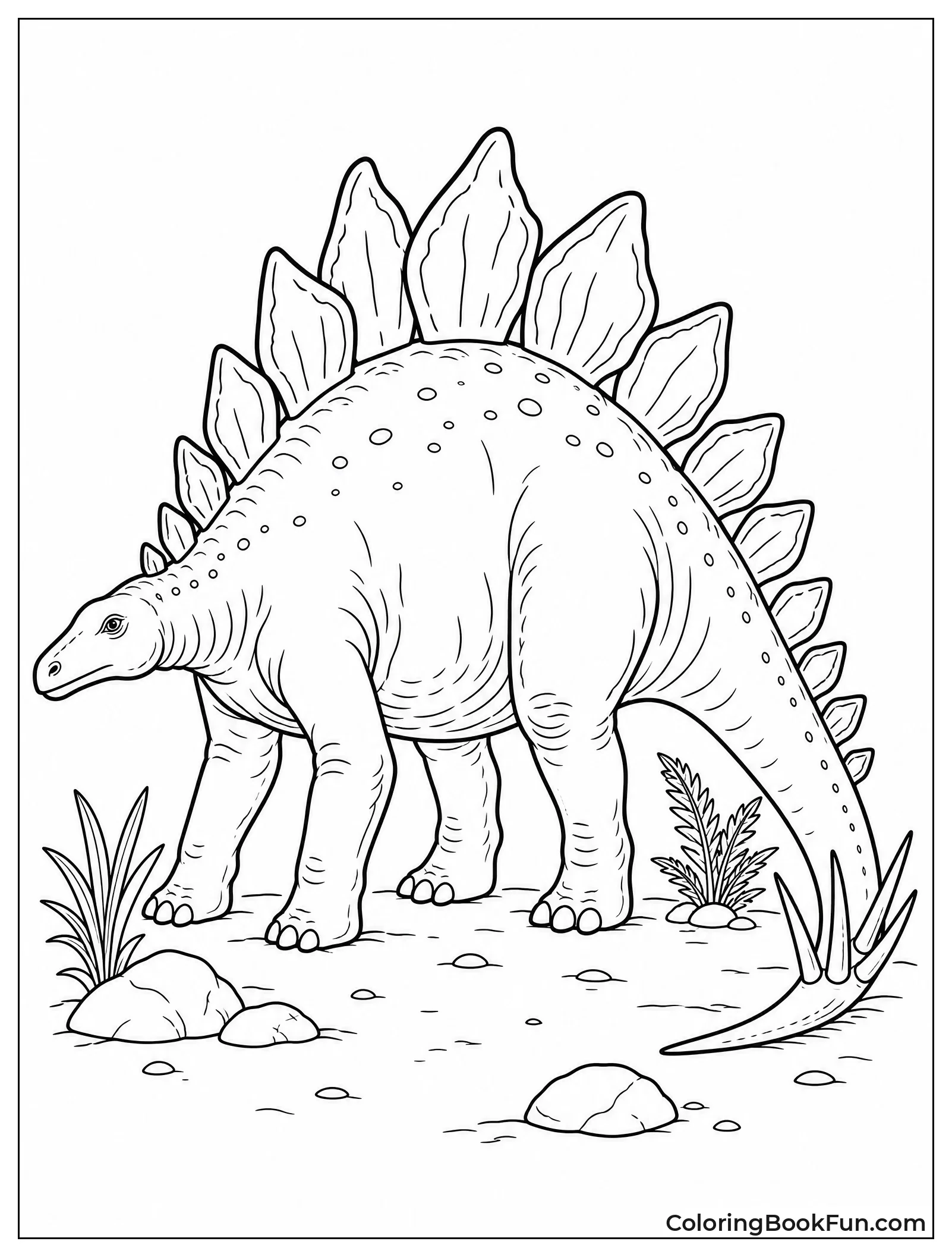 Vintage Stegosaurus with Dragging Tail